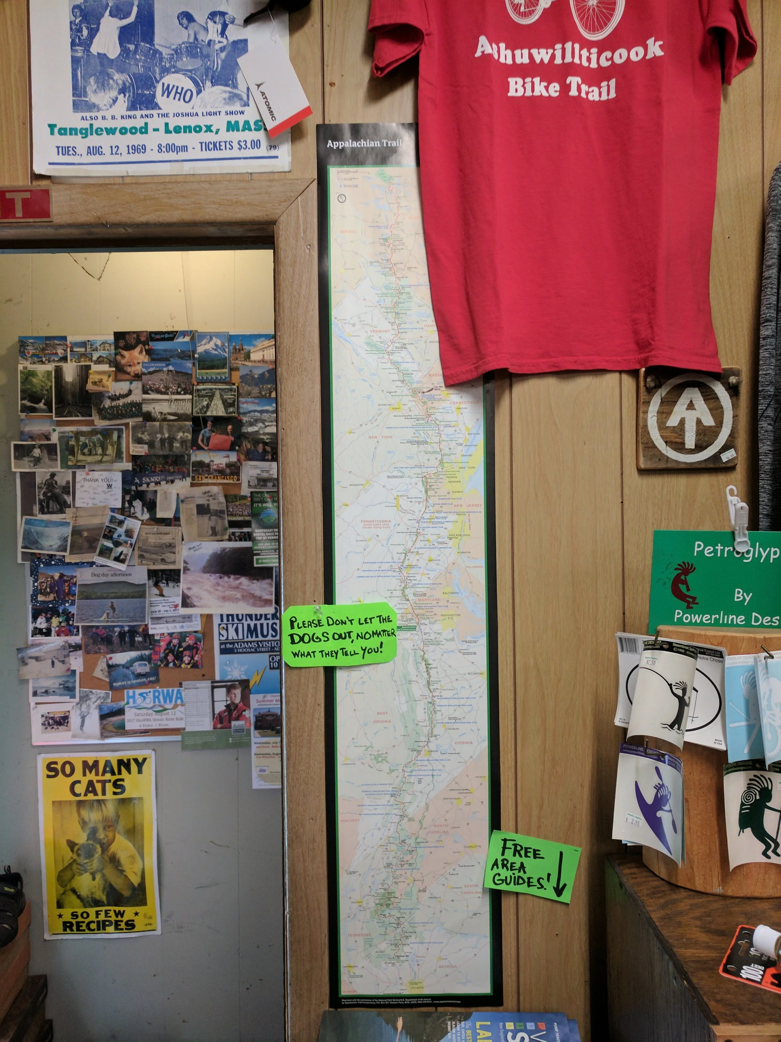 For the longest time I've hated seeing these maps. Today was the first time I was excited to see our process. Lower left corner of that T-shirt is a you are here mark. So incredible we've walked here. From Georgia.