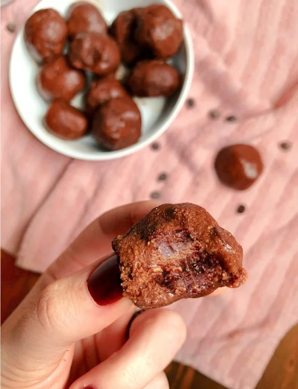 These healthy almond butter brownie bites are flourless, gluten free, fudgy, and naturally lower carb for the perfect easy chocolate treat.