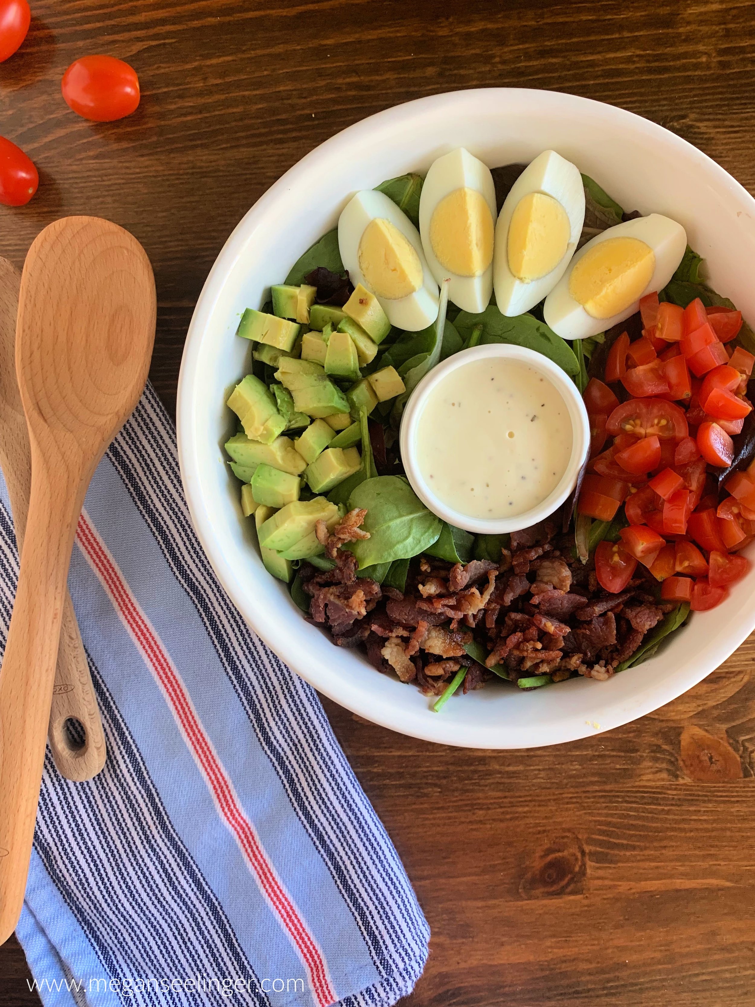 Meal Prep Salads for Weight Loss (Healthy Cobb Salad Recipe)