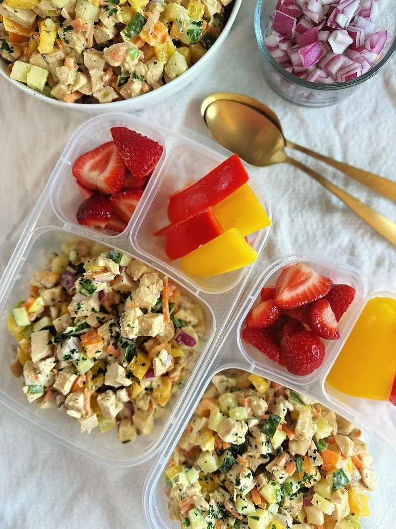 Grilled Green Goddess Chopped Chicken Salad — High Protein Meal Prep Lunch