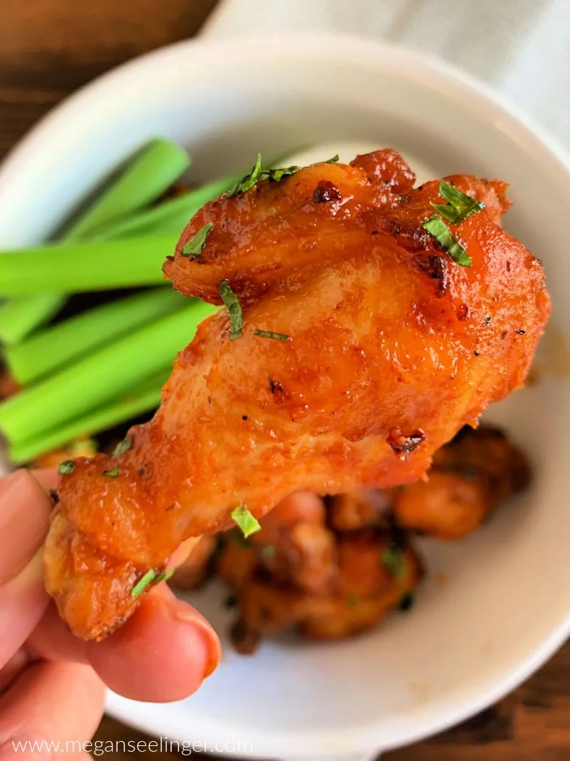 Crispy Air Fryer Buffalo Wings with High Protein Ranch Dip