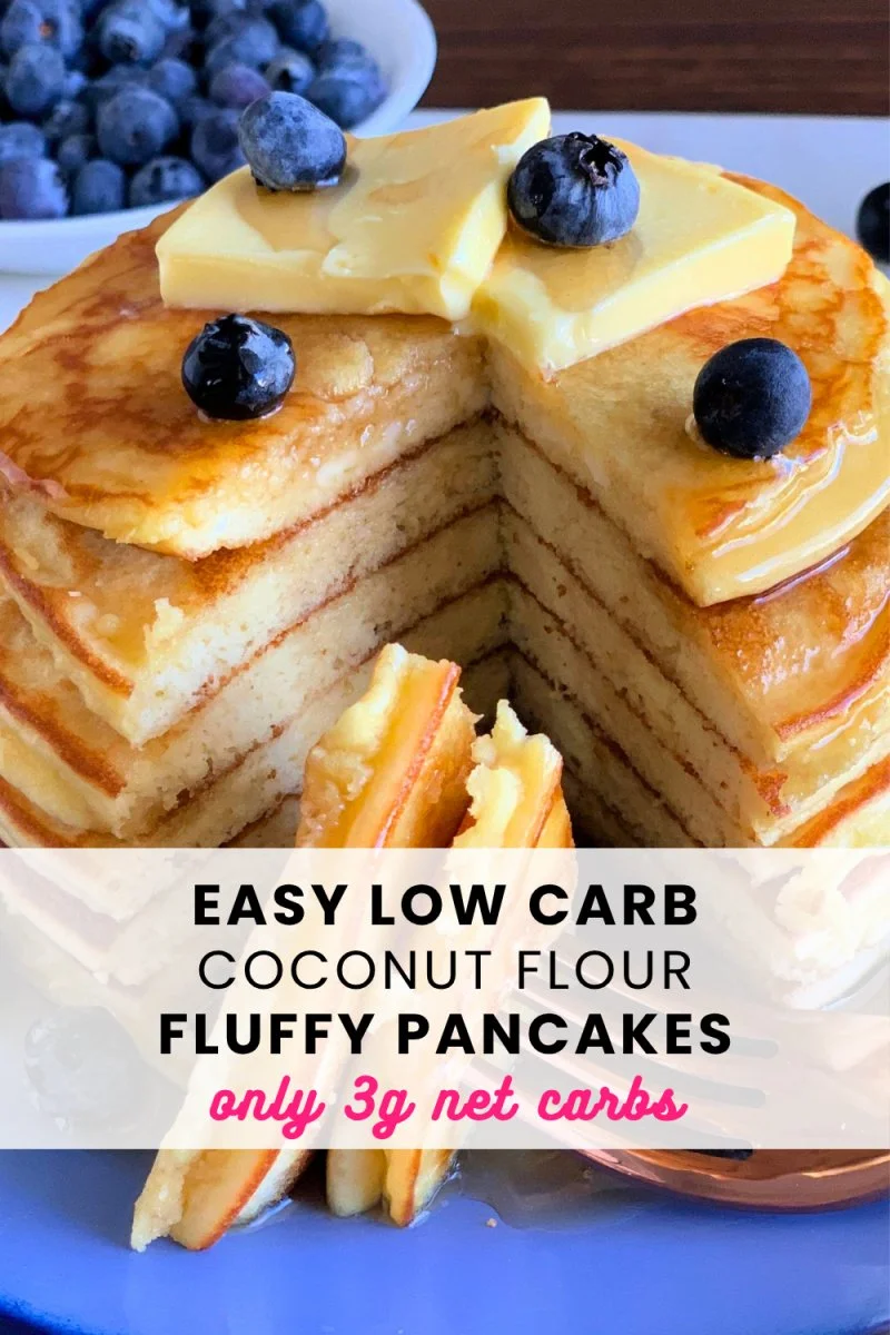 low carb coconut flour fluffy pancakes