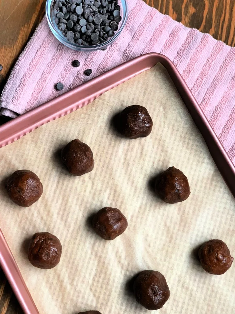 These healthy almond butter brownie bites are flourless, gluten free, fudgy, and naturally lower carb for the perfect easy chocolate treat.