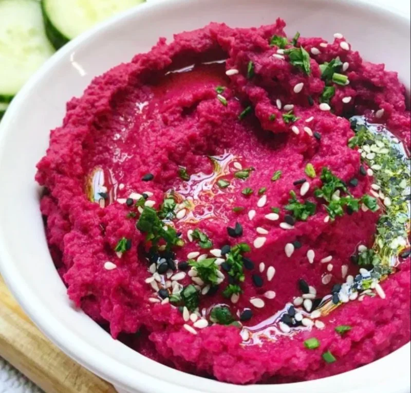 This roasted beet hummus is creamy, healthy, and perfect for summer snacking or entertaining. An easy homemade hummus recipe with chickpeas and tahini.