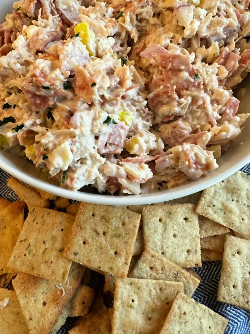 This Italian grinder chicken salad is high protein, low carb, keto-friendly, and packed with bold deli sandwich flavor.
