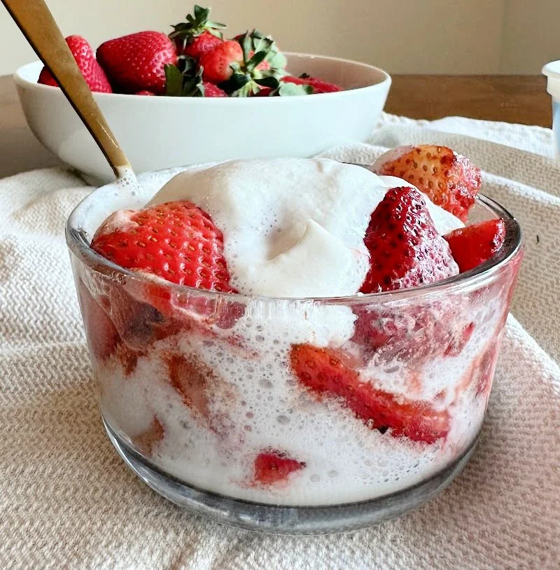 These air fryer cinnamon strawberries are warm, juicy, and caramelized in just 5 minutes with 3 ingredients