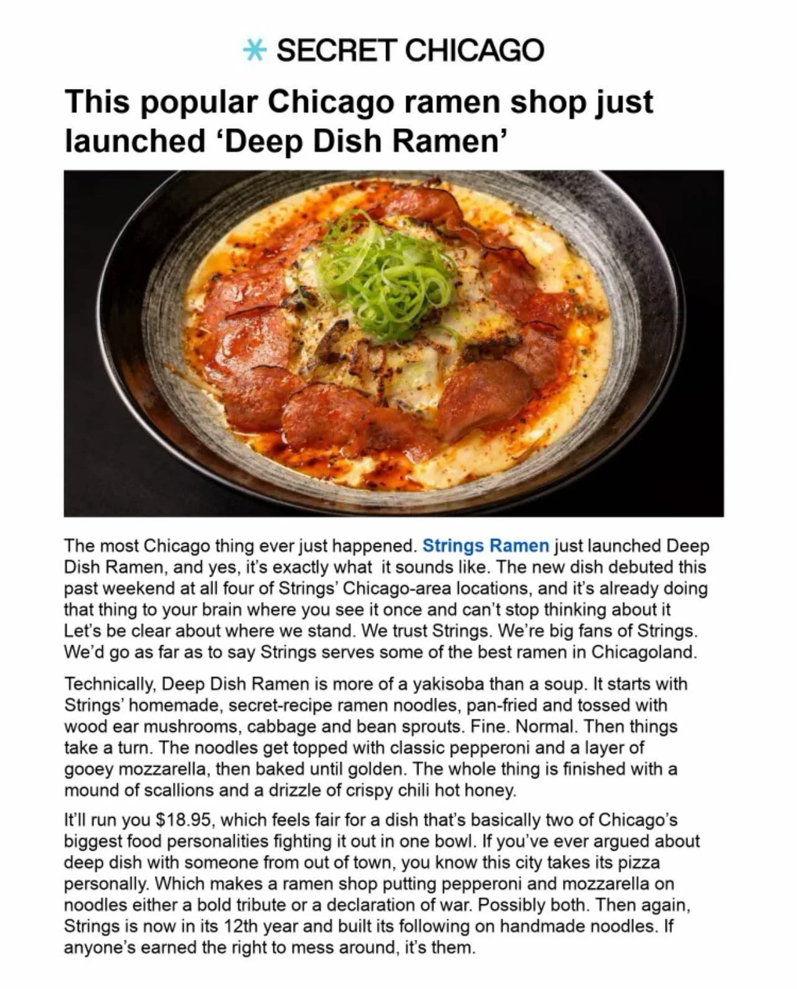 🏃&zwj;♀️🍜 Running the Chicago Marathon or cheering from the sidelines? 
Fuel up with our NEW Deep Dish Ramen! 🍕🔥
Carbs = performance. We don&rsquo;t make the rules. 😂
.
#StringsRamen #DeepDishRamen #ChicagoEats #ChicagoFood #chicagomarathon