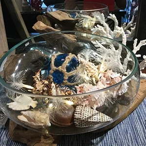 WEST COAST NAUTICAL DECOR Stylish west coast decor pieces for your home or gifts Blown glass bowls on beach wood Nautical wall art Beach and lake signs Driftwood lamps *locally made Shells and starfish Sand and rocks Wall hooks Visit our Home & Gifts page.