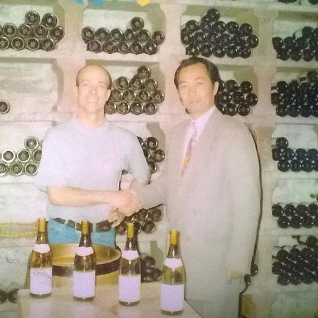 Once Upon a Time in Puligny-Montrachet by Olivier Leflaive @olivierleflaive in 1999 or maybe 2000 with Tasaki @tasakishinya.wine.salon we had great experiences with his japonese students #bacchuswagner #olivierleflaive #pulignymontrachet #bourgogne #