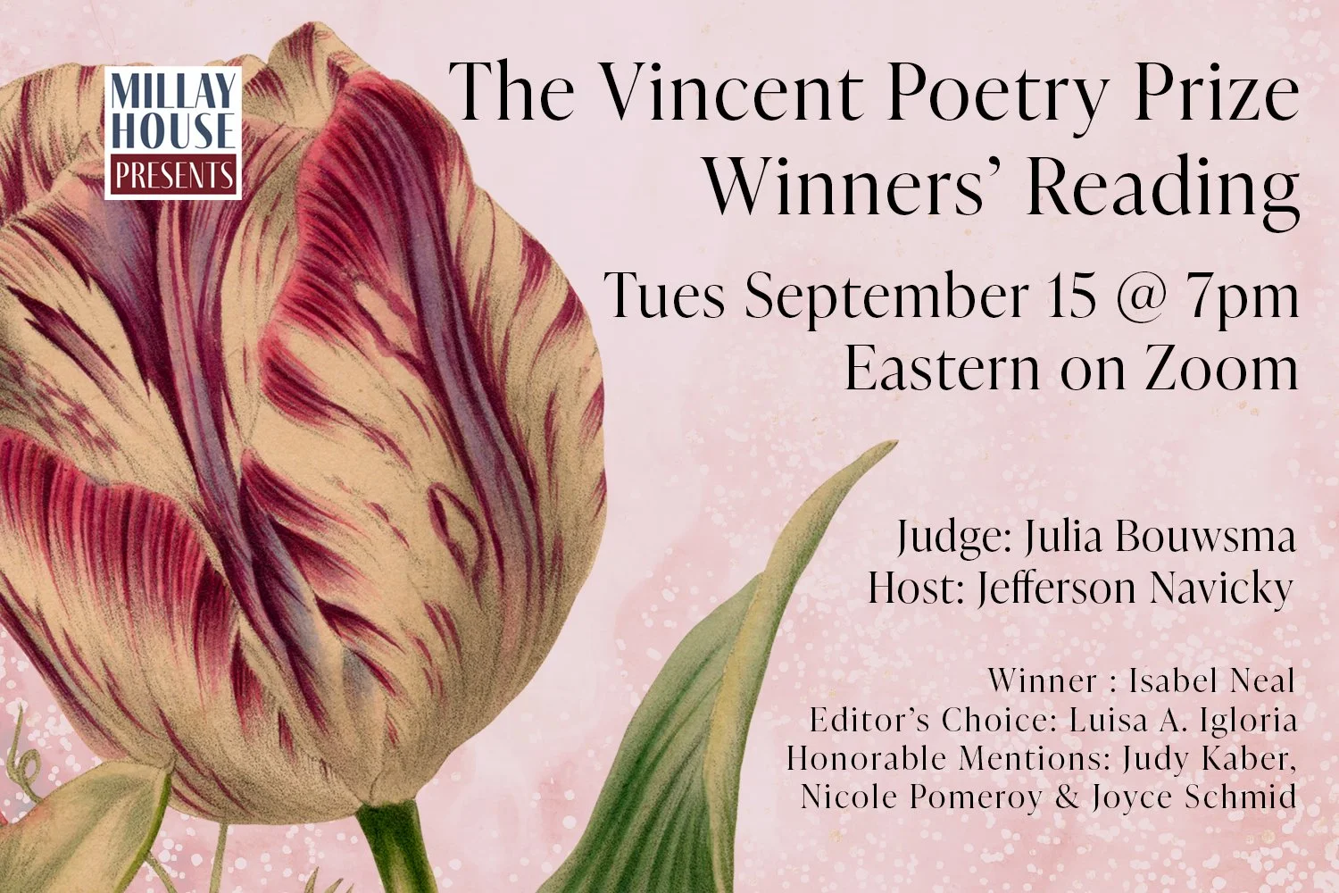 The Vincent Poetry Prize Winners’ Reading