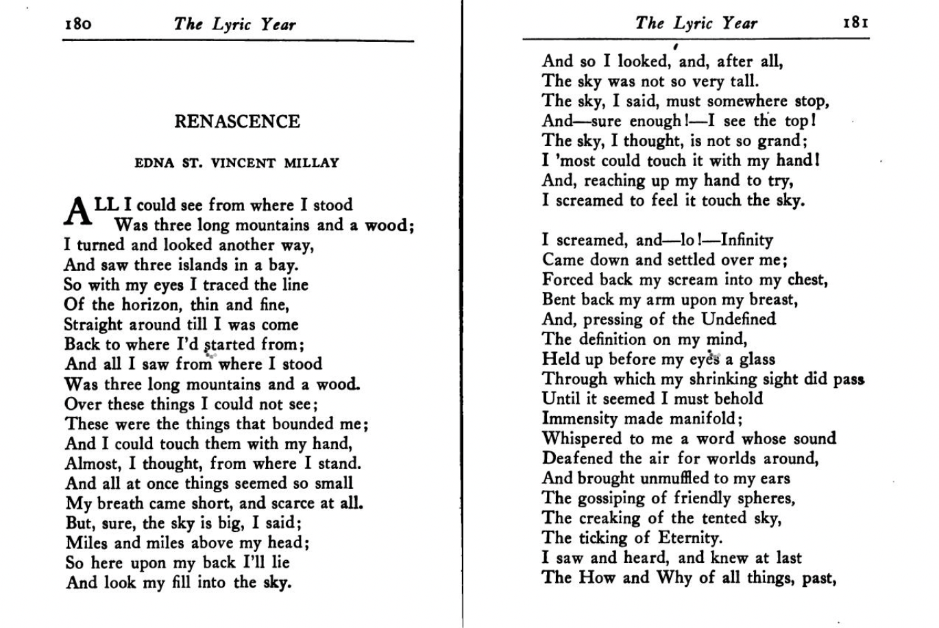 Reading “Renascence”: The Difficulty of Remaining Just One Person