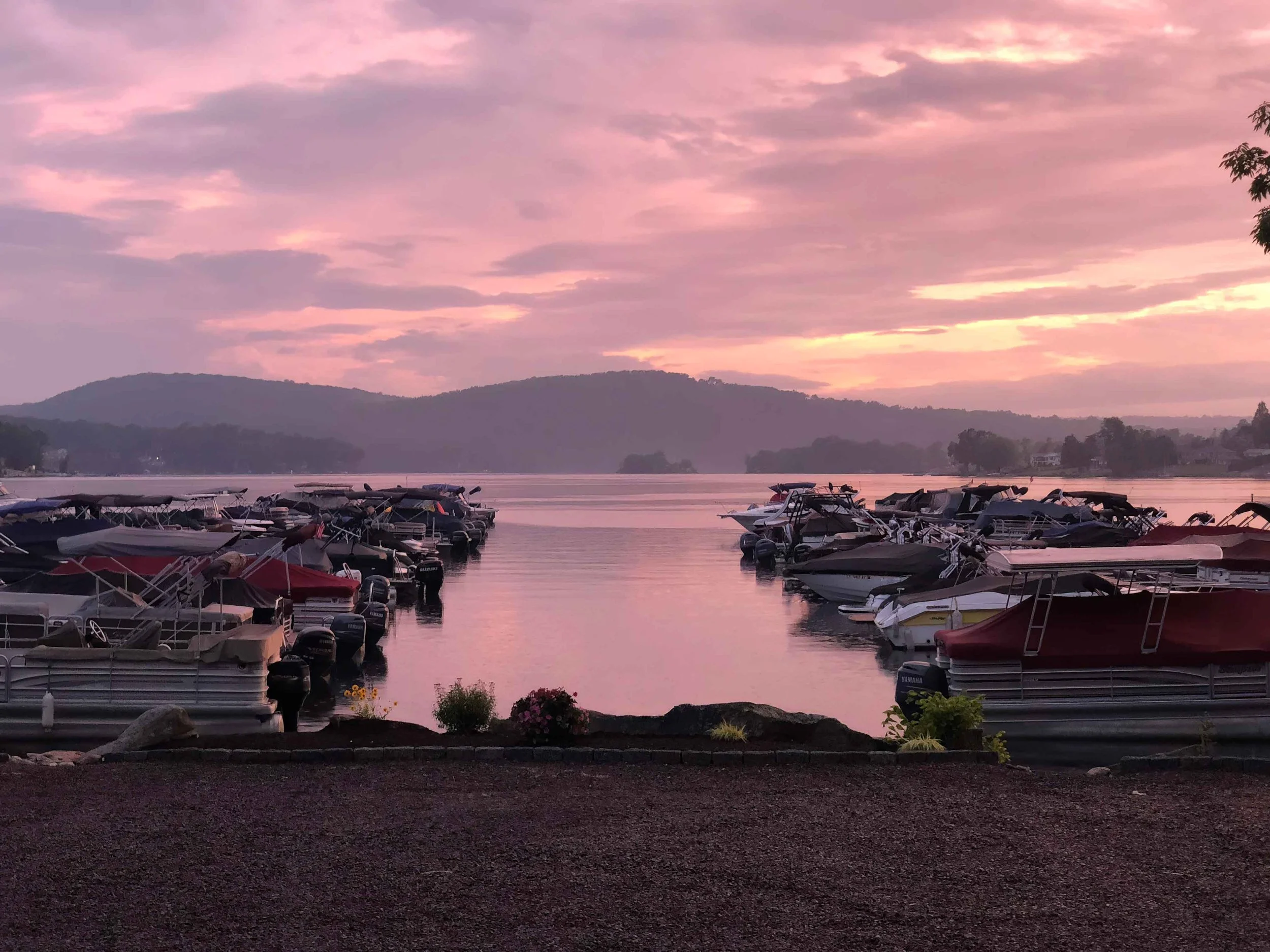 Candlewood Lake shoreline at Echo Bay Marina