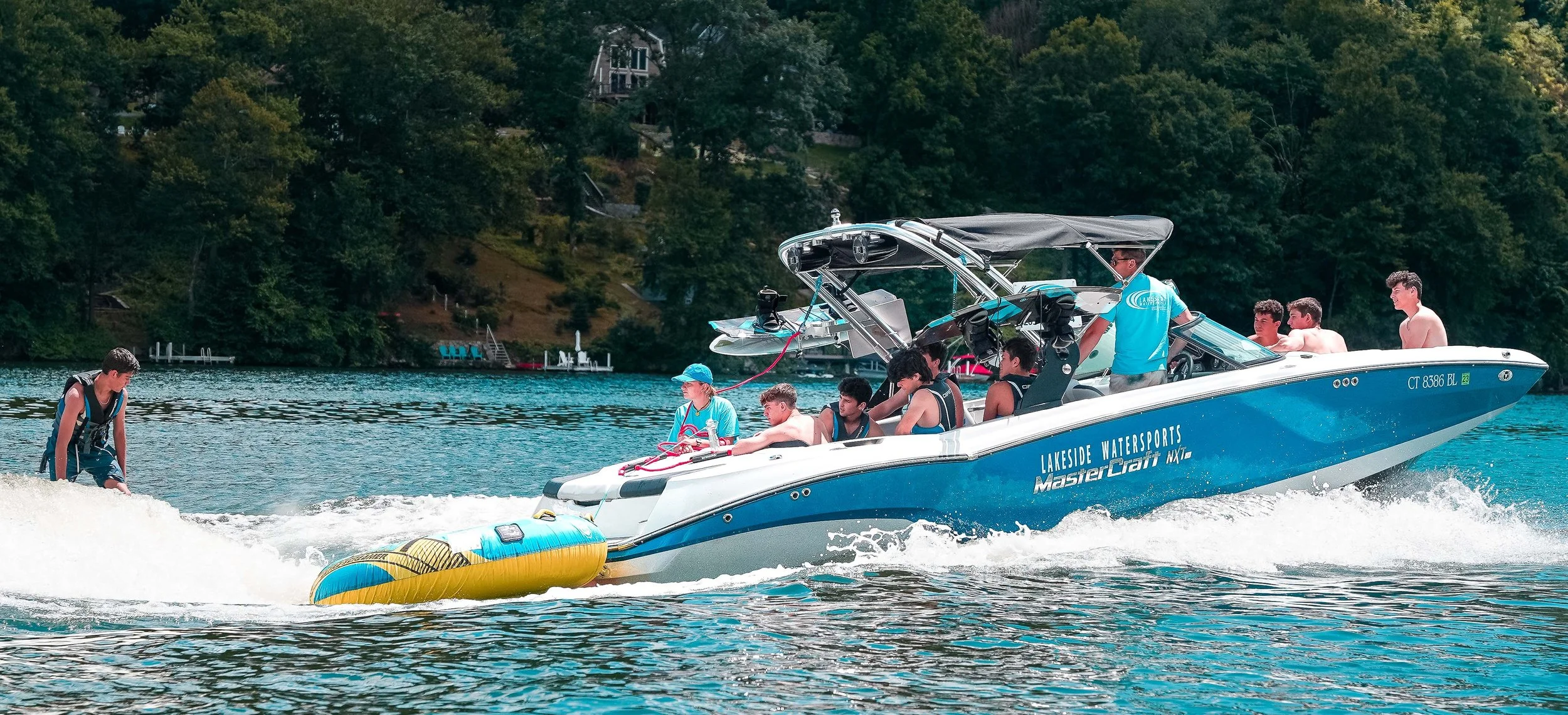 Wakesurfing on Candlewood Lake, Connecticut