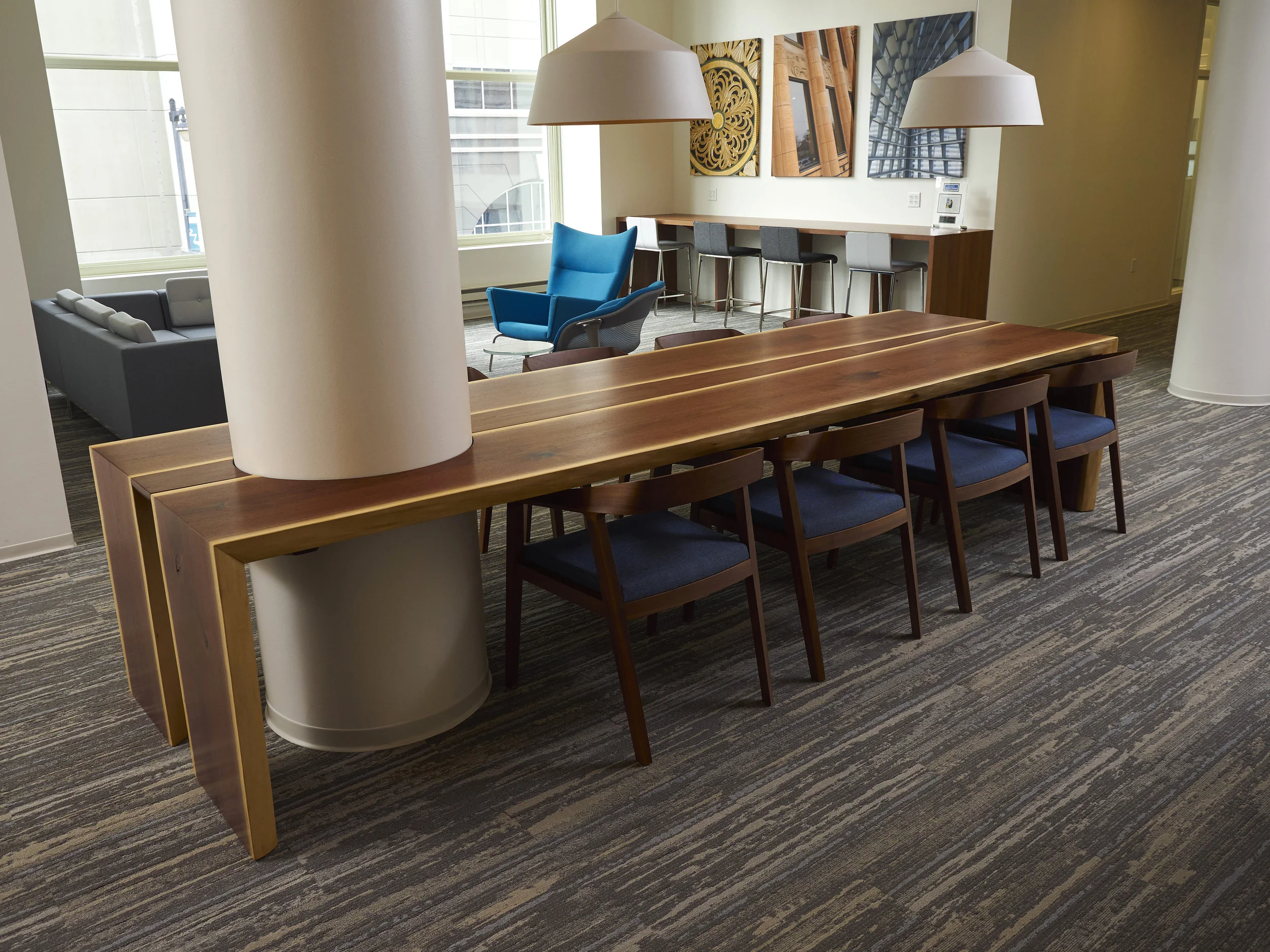 Live Edge Walnut Waterfall Conference Table