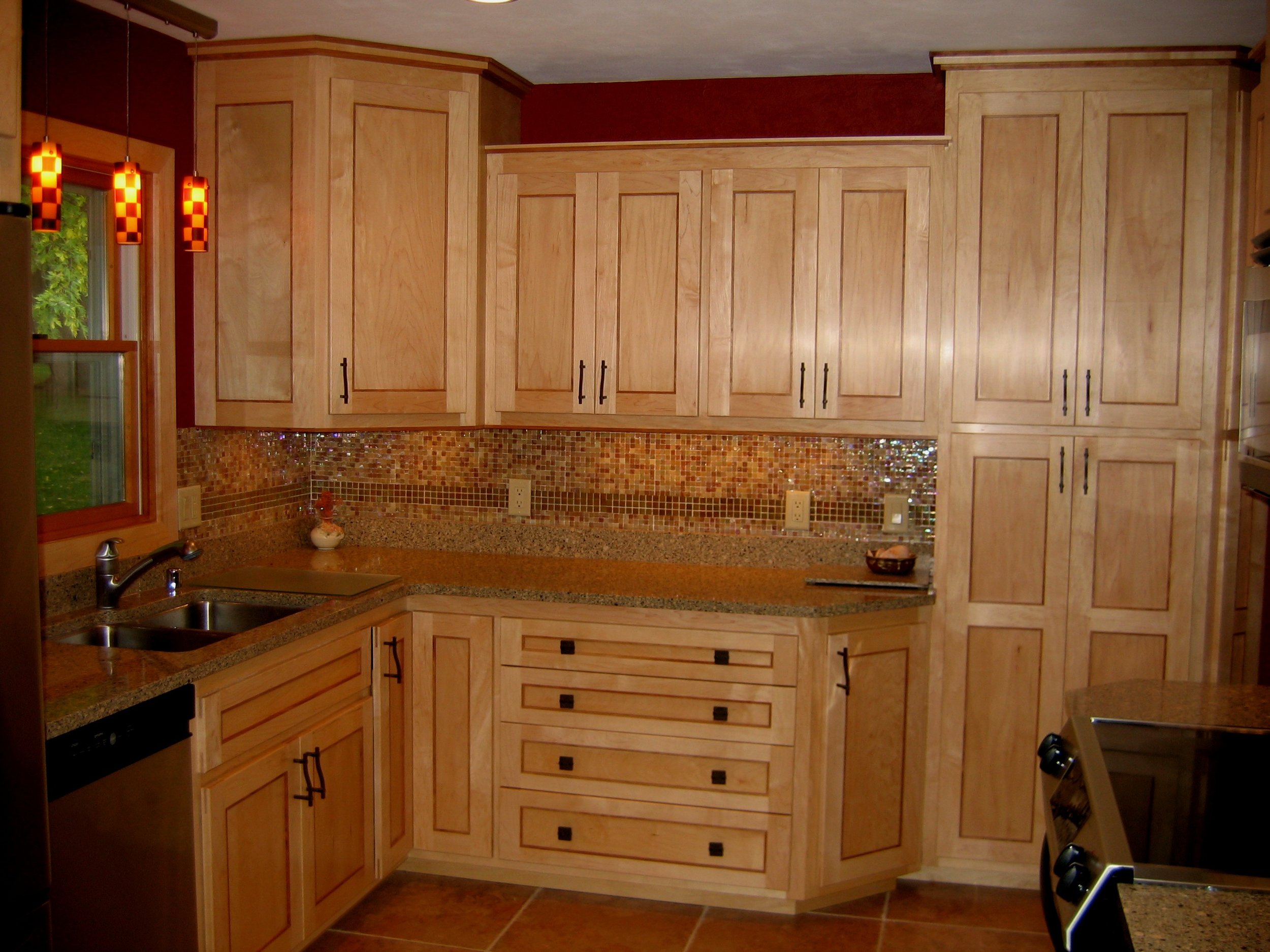 Maple Cabinets with Cherry Accents