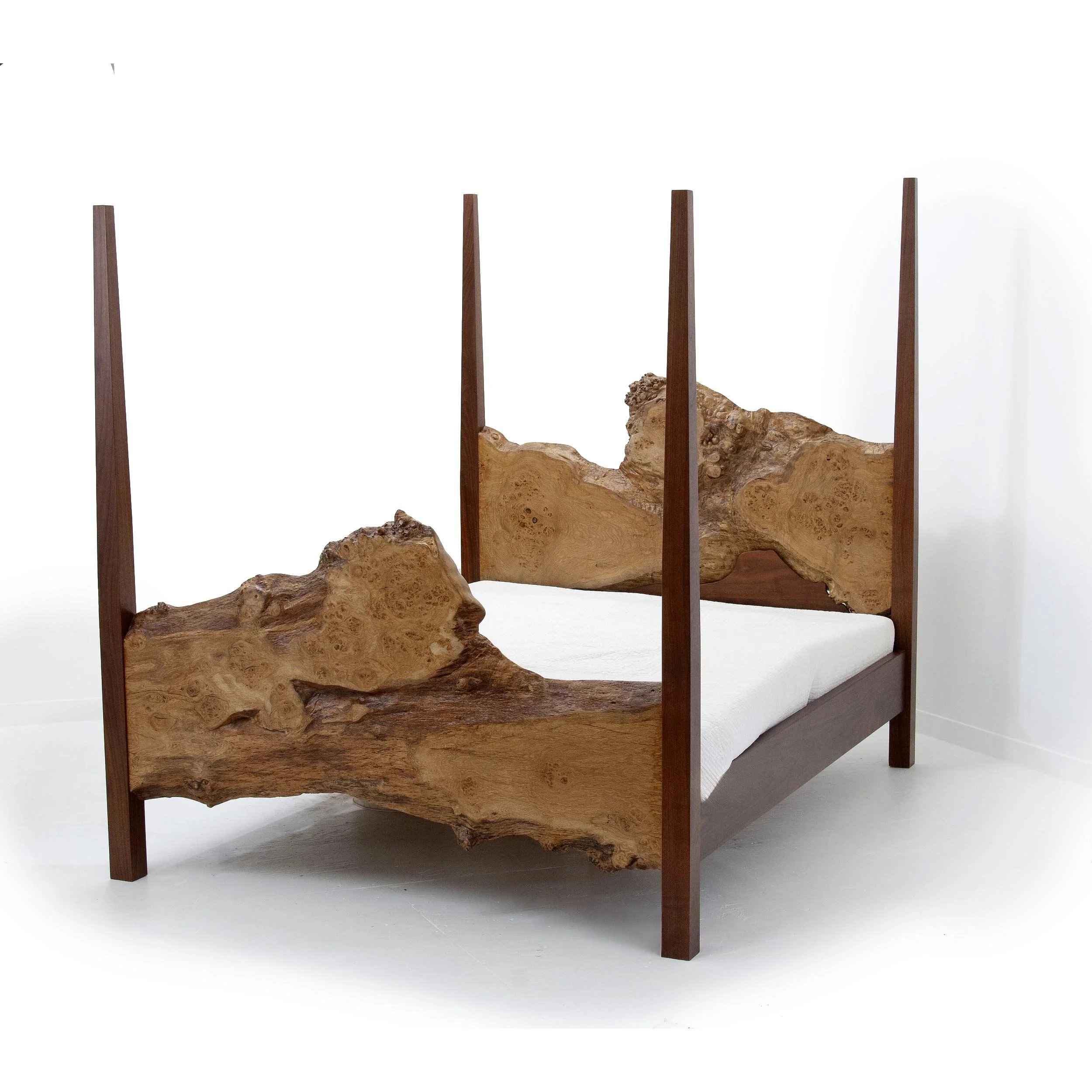 Live Edge Oak Four Poster Bed