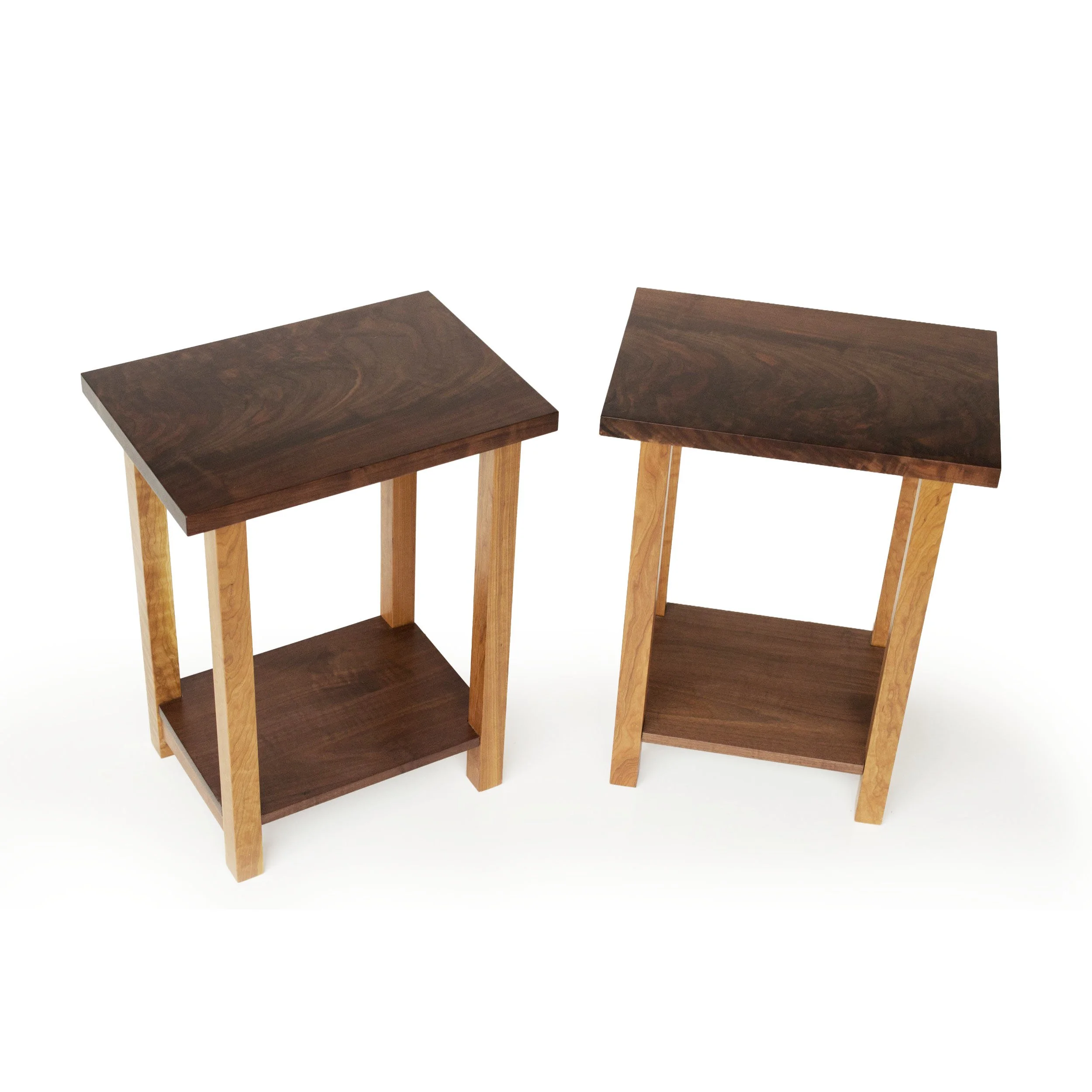 Figured Walnut + Cherry End Tables