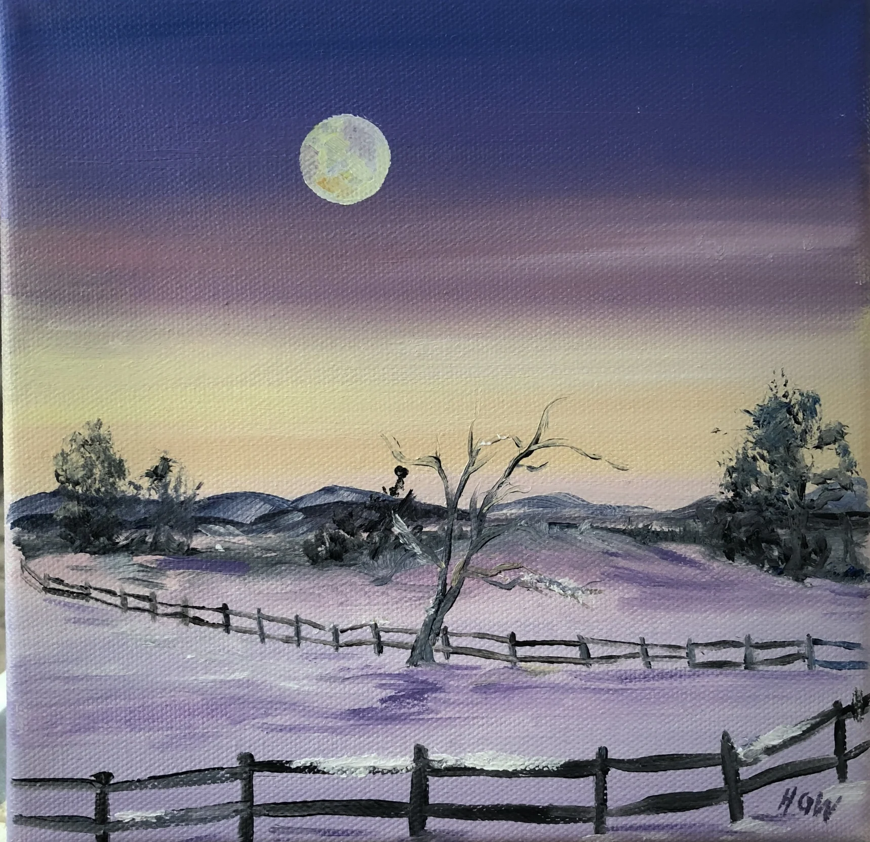 Full Moon - Oil on Canvas 8''x 8'' $150