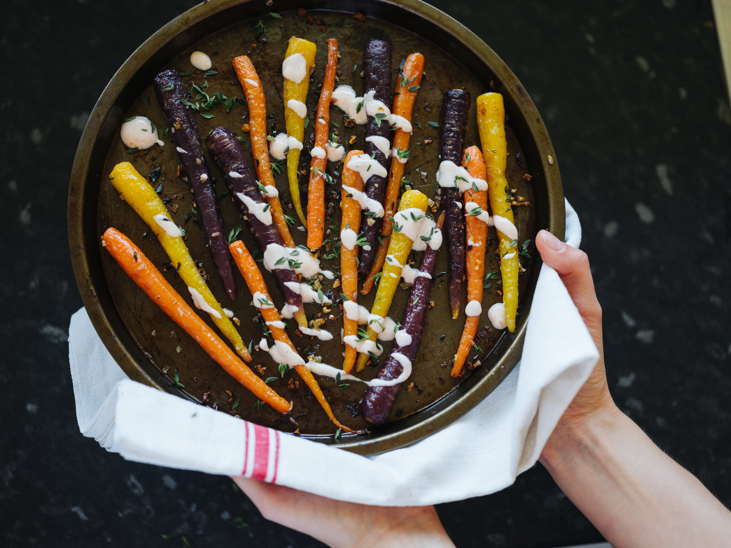 Admire the view and bring these pretty carrots to your table.