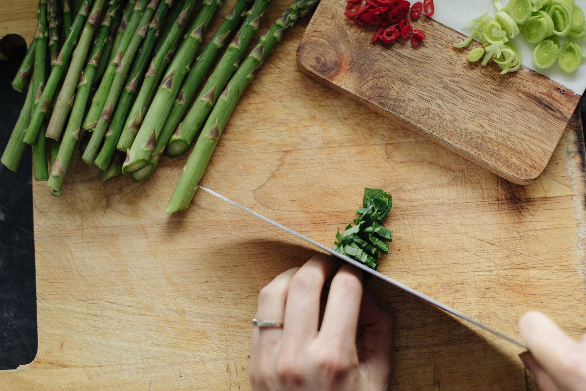 Slice thinly using a very sharp knife.