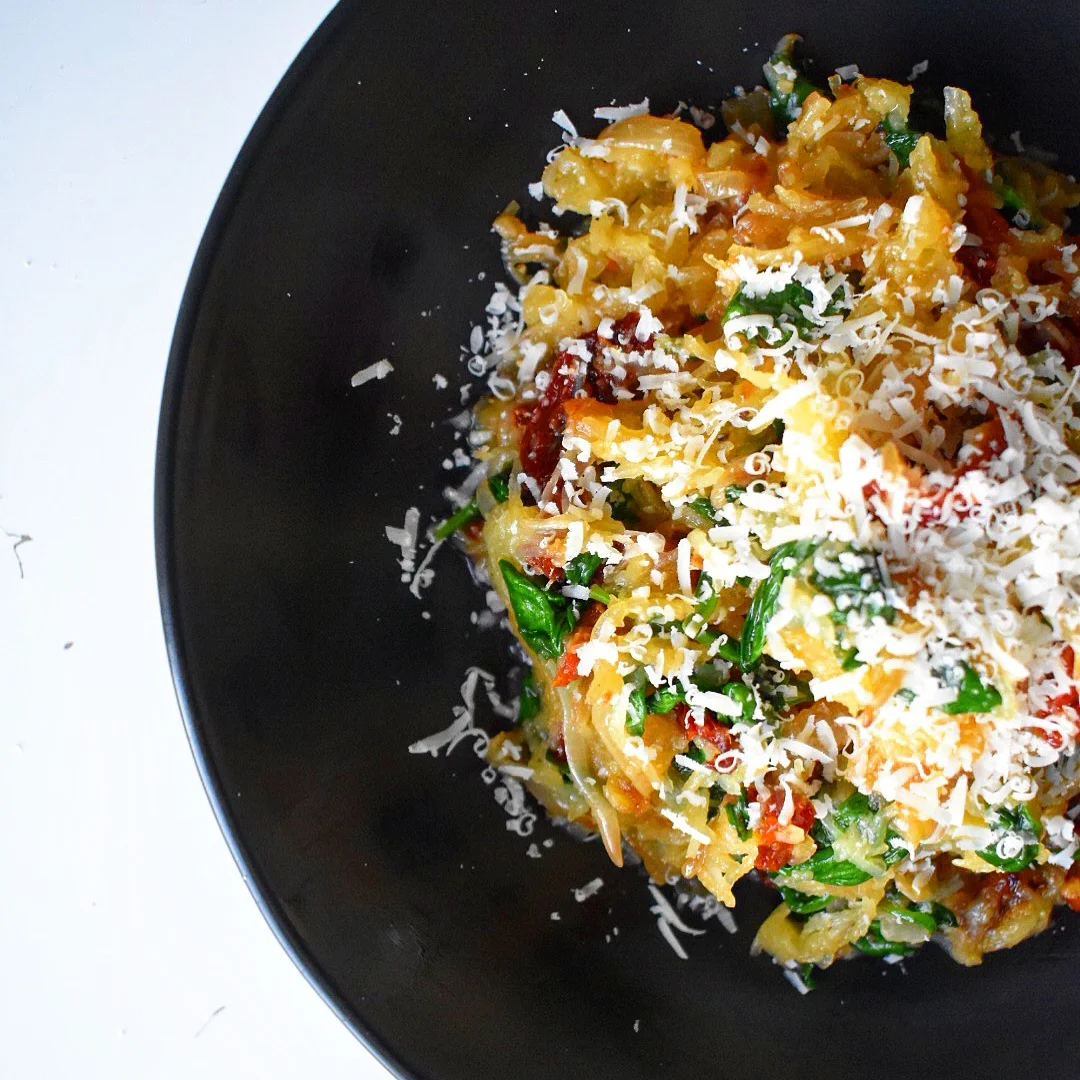 Spinach and Sun-Dried Tomato Spaghetti Squash