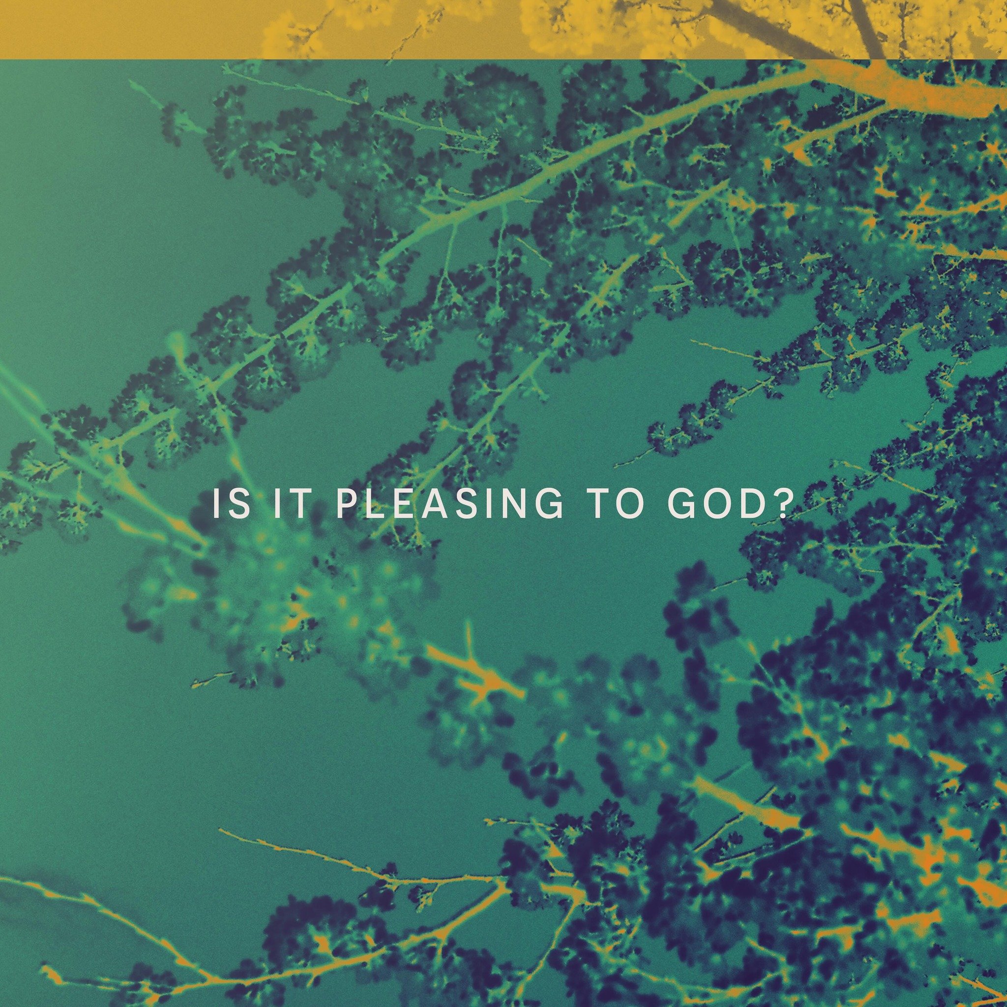 Let&rsquo;s simplify things. 

Before we make a choice, before we respond to someone or something and before we opt to act in a certain way, let&rsquo;s ask ourselves one question.

&ldquo;Is it pleasing to God?&rdquo;

This one question can shift ou