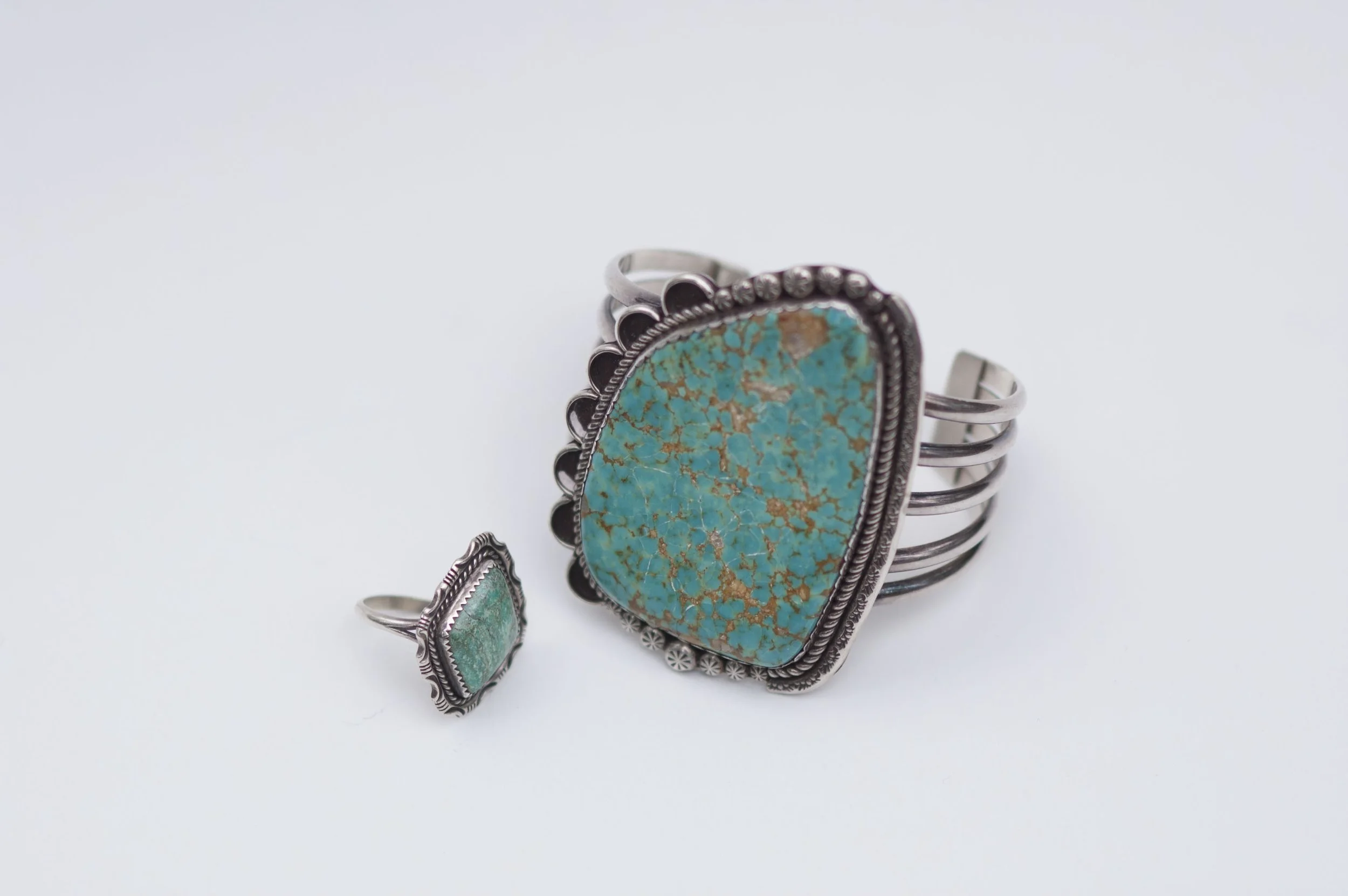 navajo silver/turquoise cuff and ring