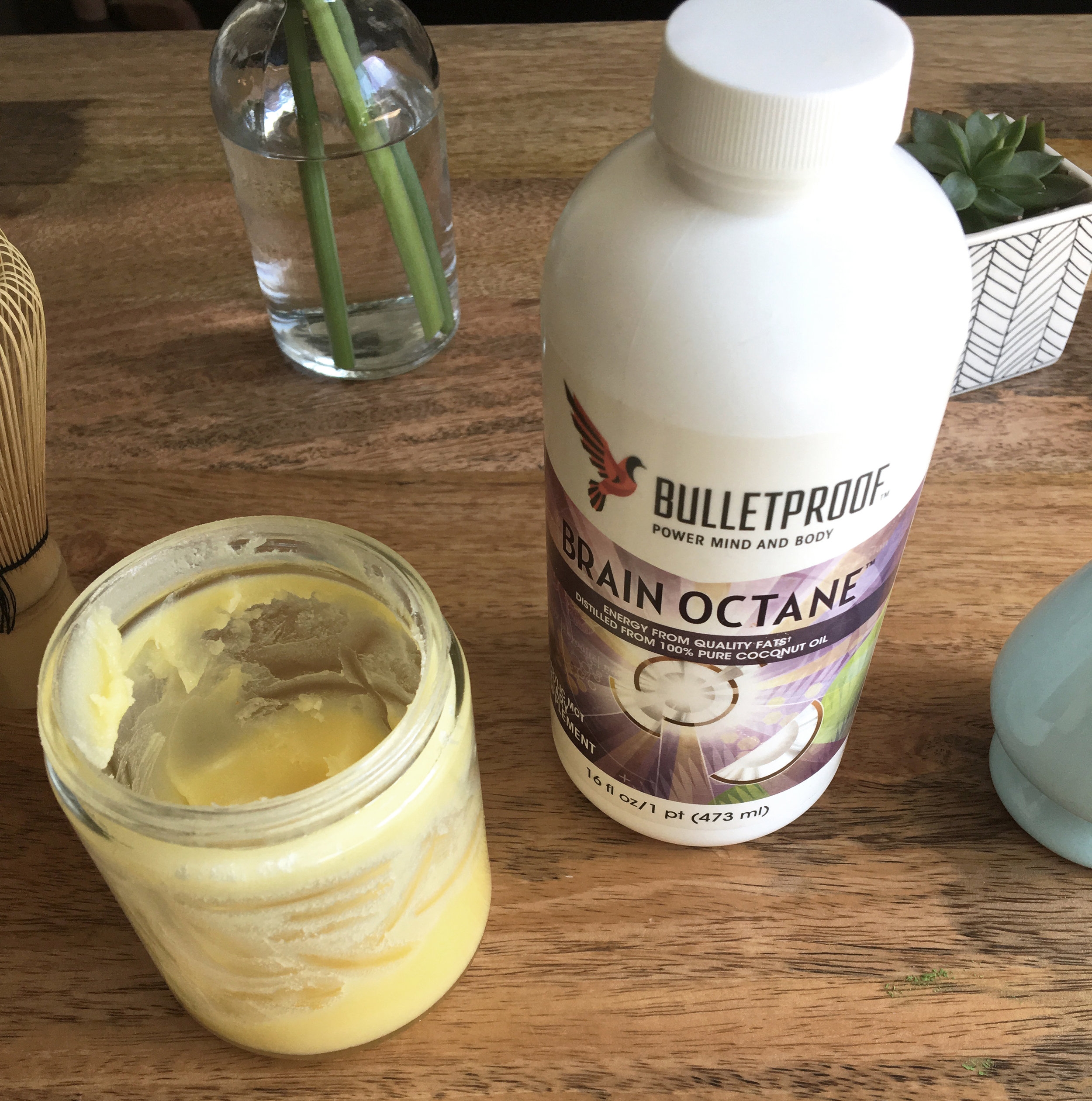 the ingredients used to make it "bulletproof" - ghee and MCT oil