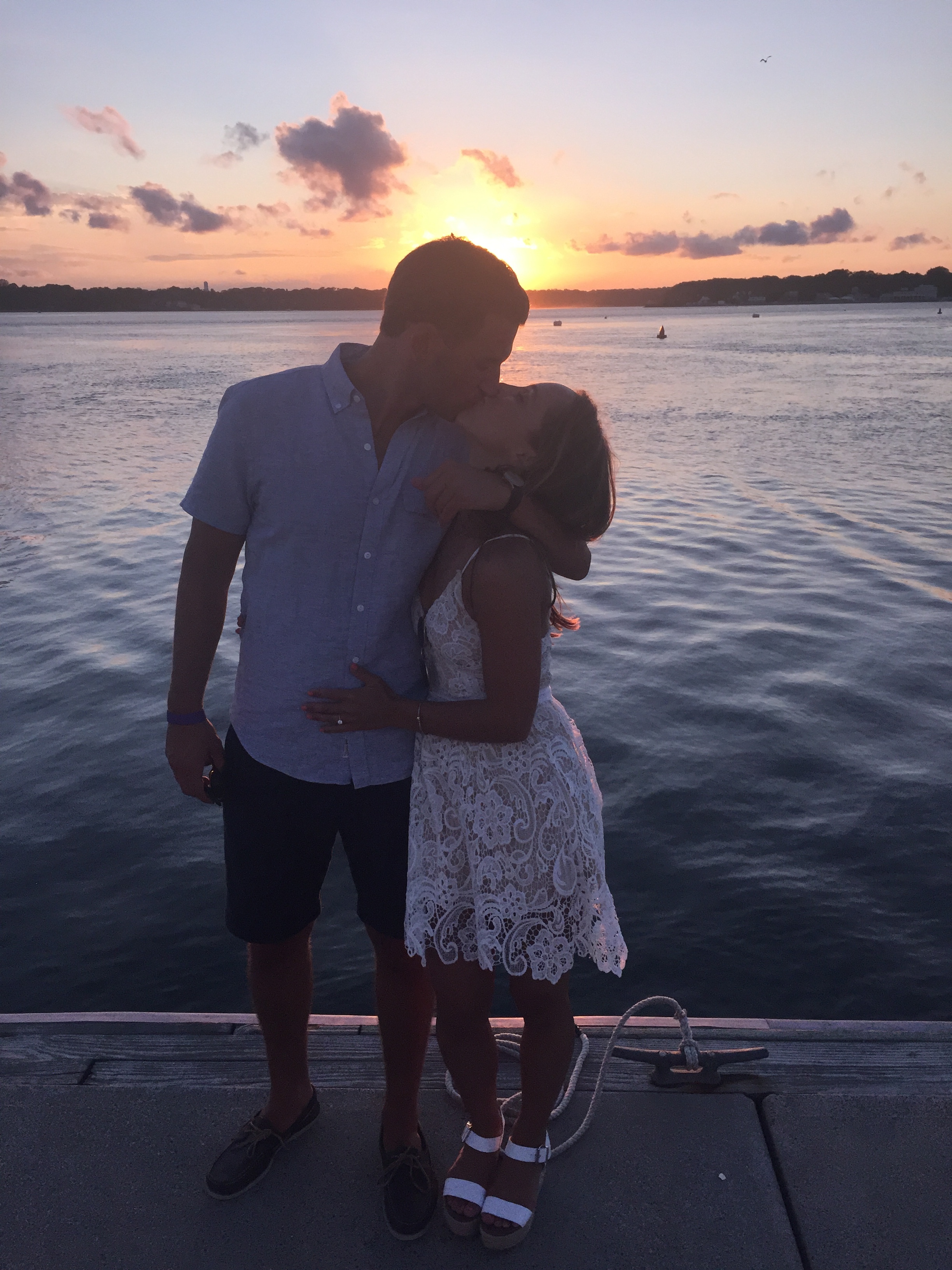 enjoying a beautiful sunset at the bar with our friends after
