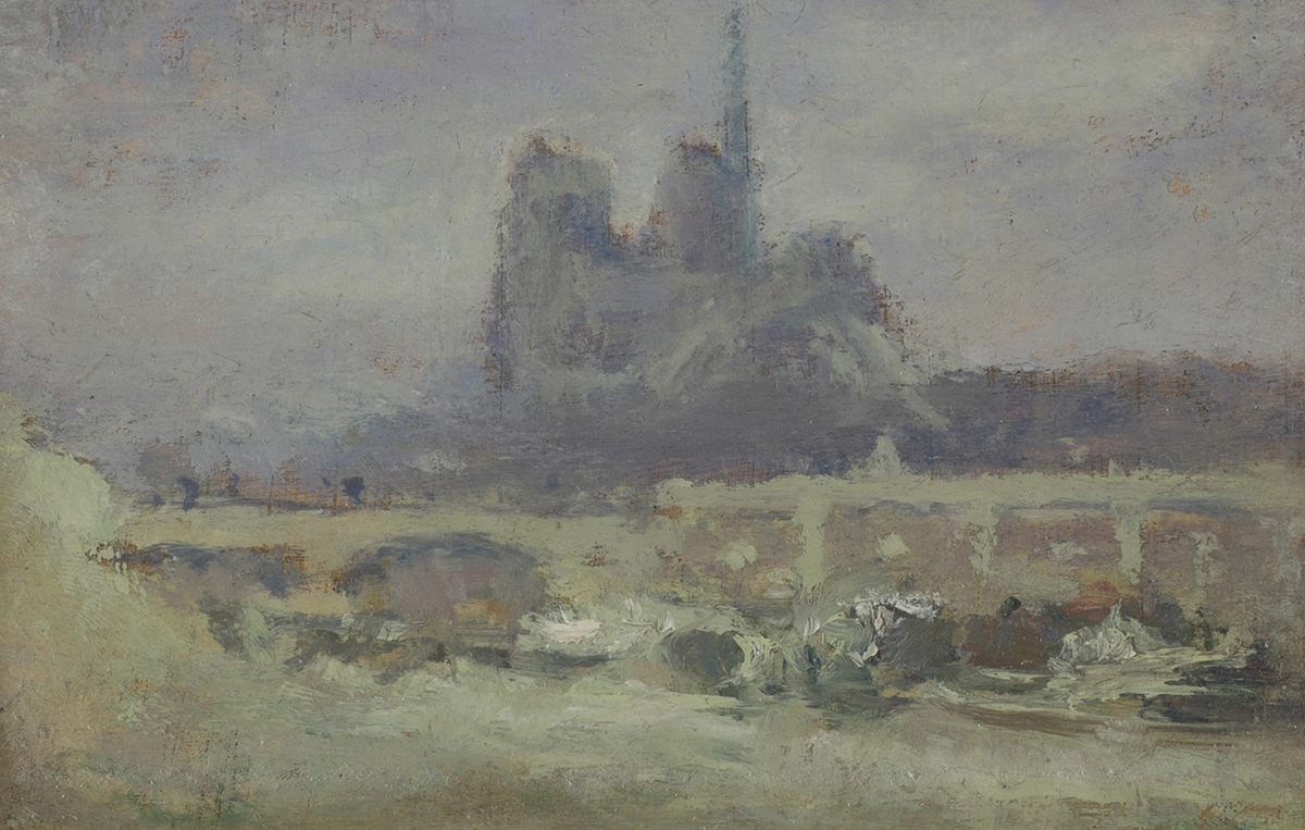 Albert Lebourg (French 1849-1928) 'Notre Dame De Paris et Le Pont De L'archeveche'