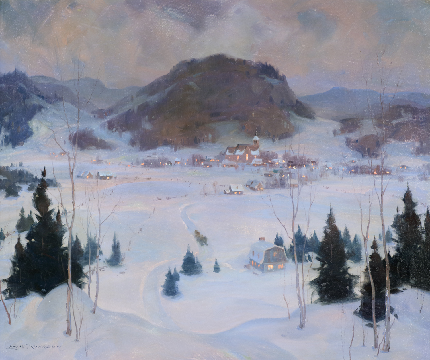 Eric Riordon (Canadian 1906-1948) 'New Year's Eve, Mt. St. Sauveur'