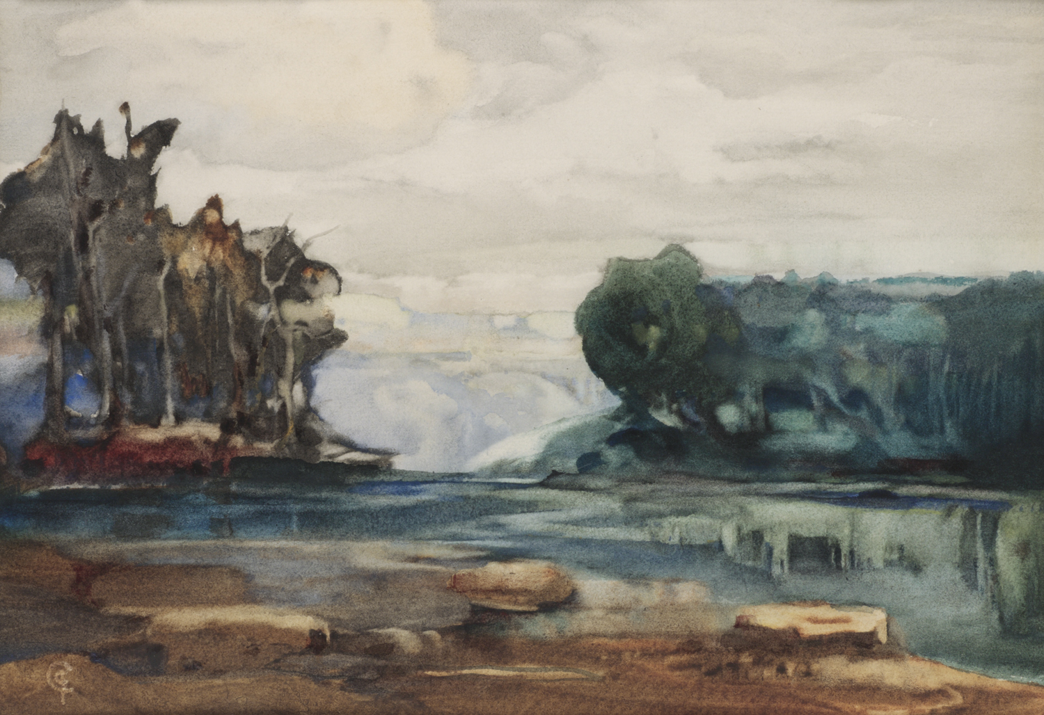 Charles John Collings (Canadian 1848-1931) 'Niagara, Above The Falls'