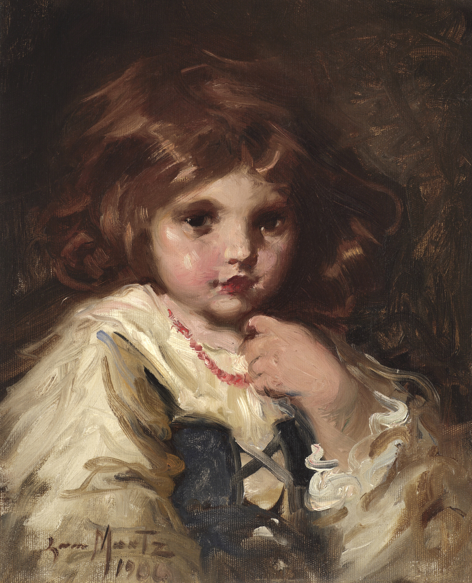 Laura Muntz Lyall (Canadian 1860-1930) 'Portrait of a Little Girl, 1906'