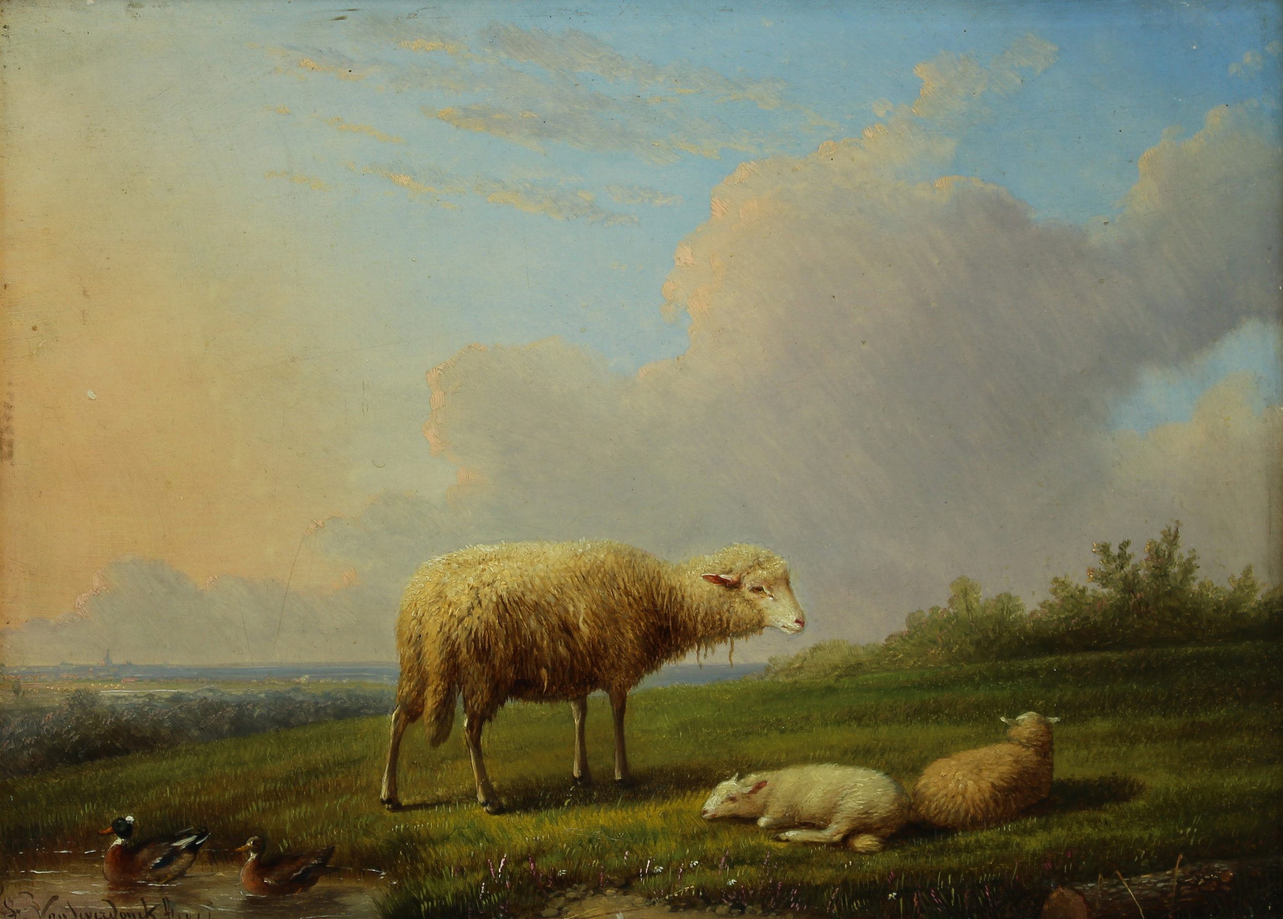 Francois van Severdonck (Belgian 1809-1889) Sheep in Landscape