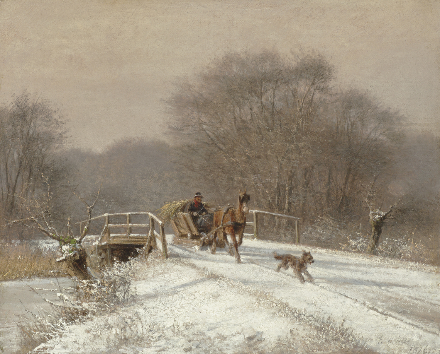 Frederik Rohde (Danish 1816-1886) 'A Sleigh Ride'