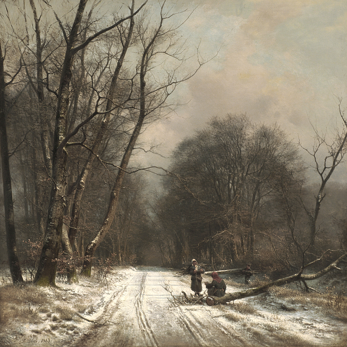 Frederik Rohde (Danish 1861-1886) 'Winter Day in a Forest'