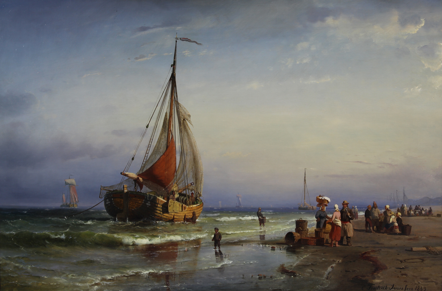 Carl F. Sorensen (Danish 1818-1879) 'Early Morning, Ostende'