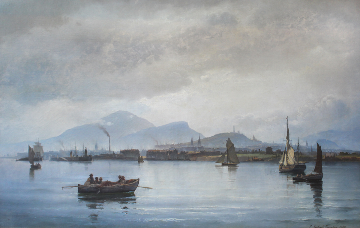 Carl F. Sorensen (Danish 1818-1879) 'The Port of Leith by Firth of Forth'