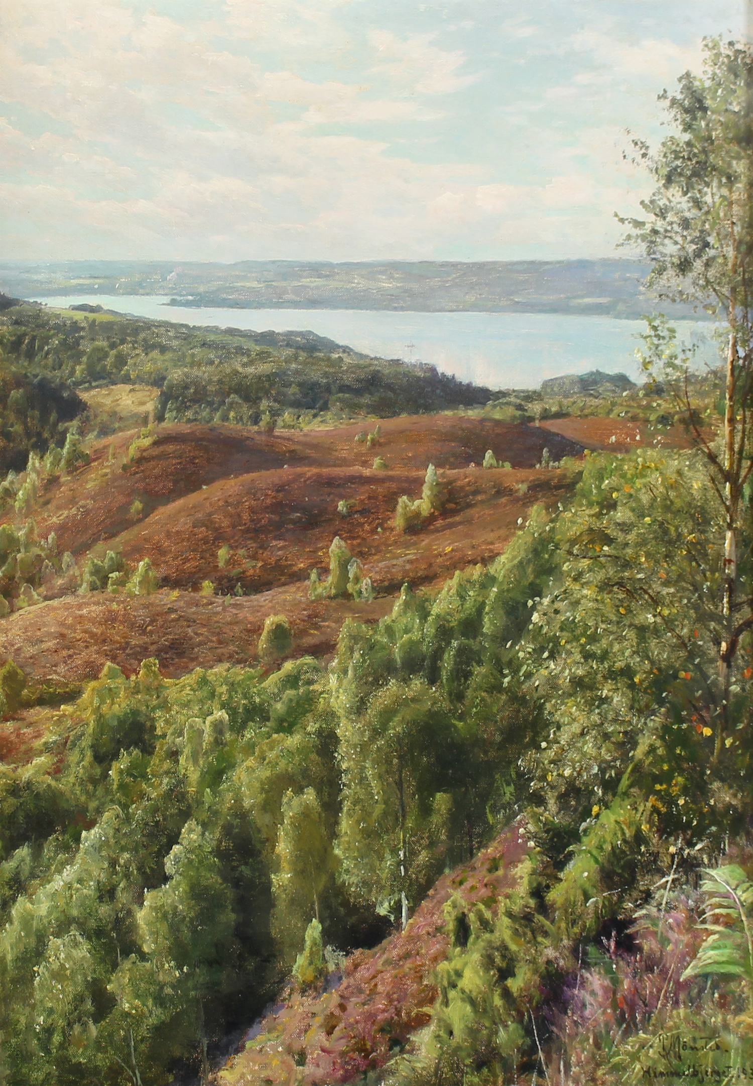 Peder M. Monsted (Danish 1859-1941)  'Julso Set From Himmelbjerget'