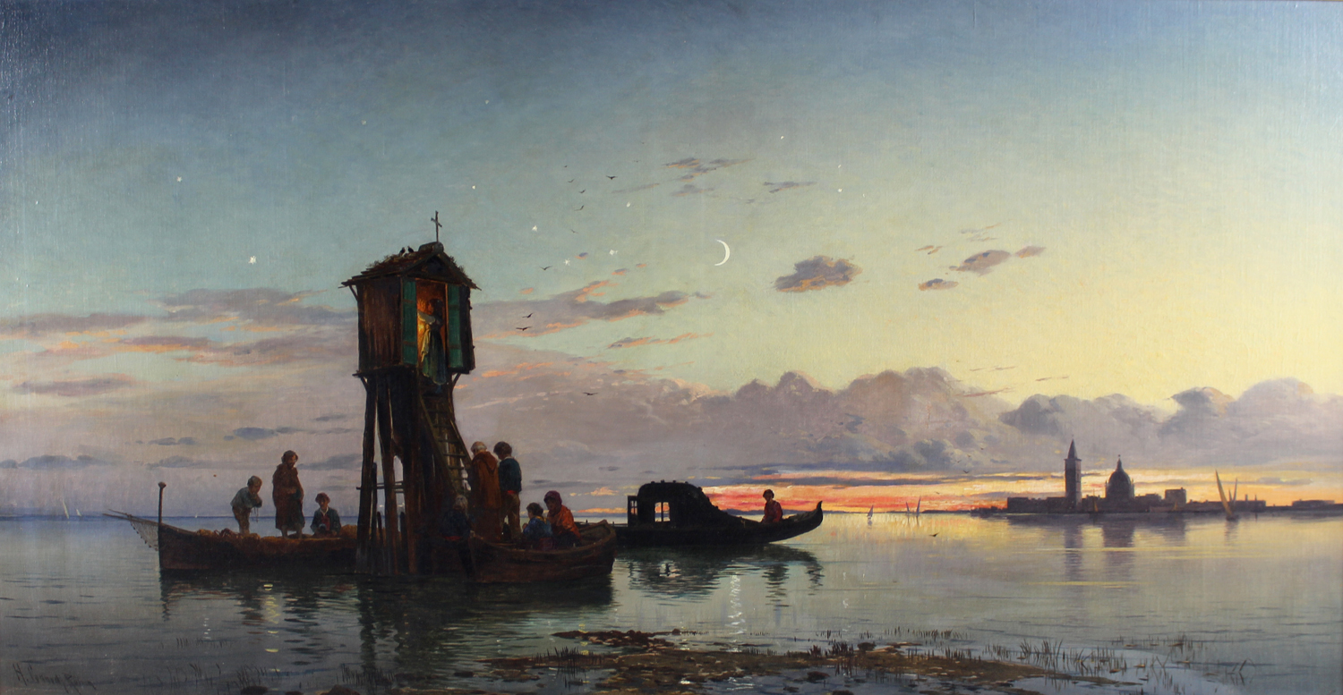 Hermann David Salomon Corrodi (Italian 1844-1905) 'Shrine at Venice, Sundown'