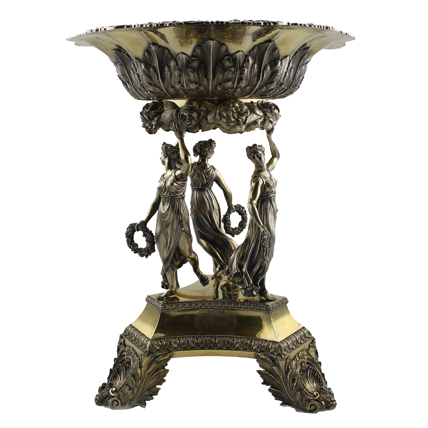 Georgian Monumental Sterling and Gilt Centerpiece, London 1825