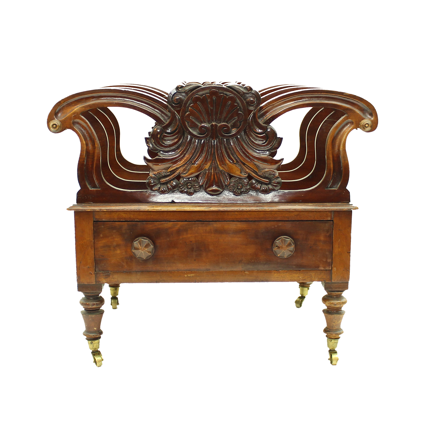 Georgian Mahogany Canterbury with Three Compartments, Circa 1820