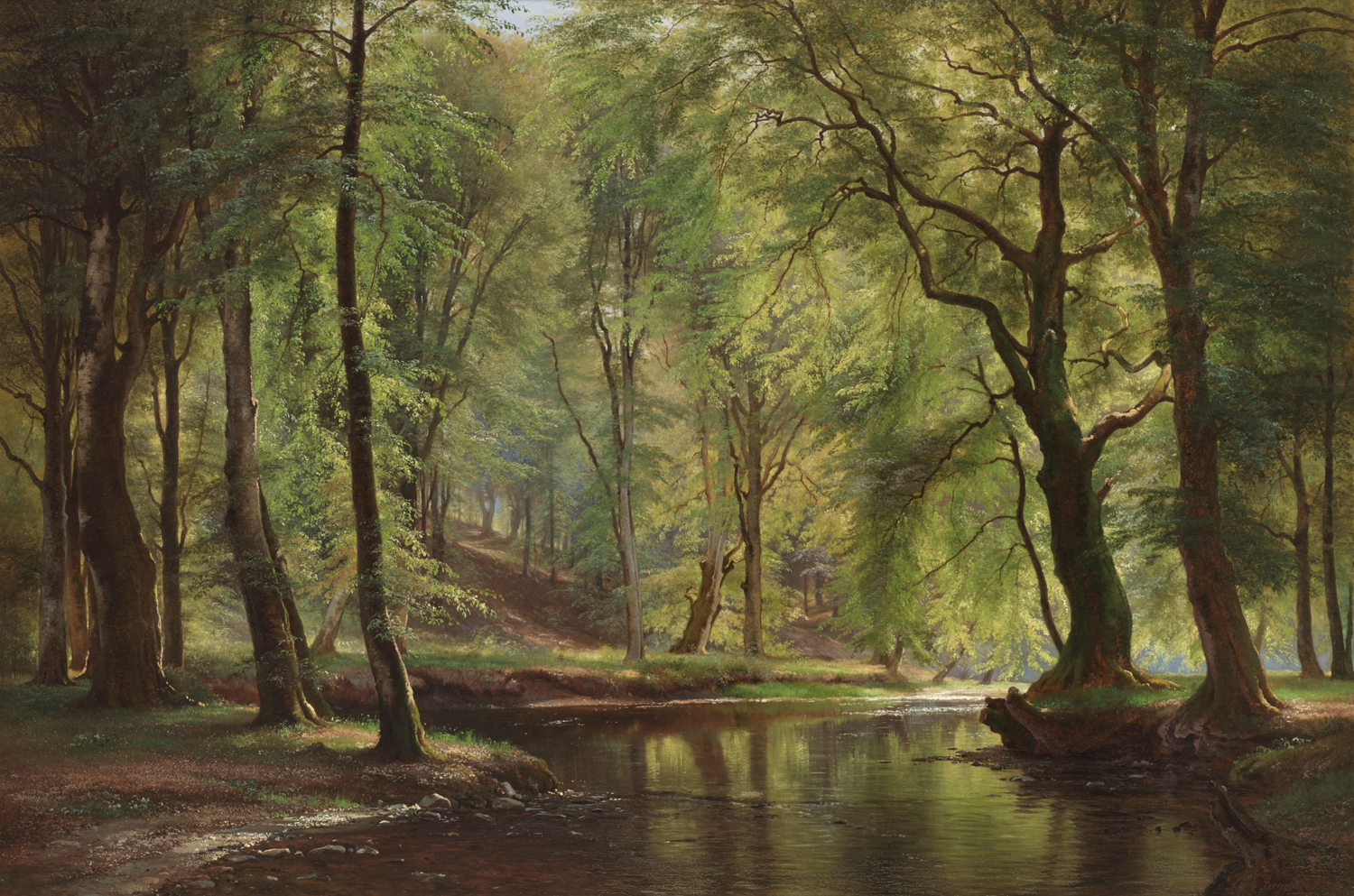 Carl Frederik Aagaard (Danish 1833-1895) 'June Day in the Beech Forest, Lellinge'