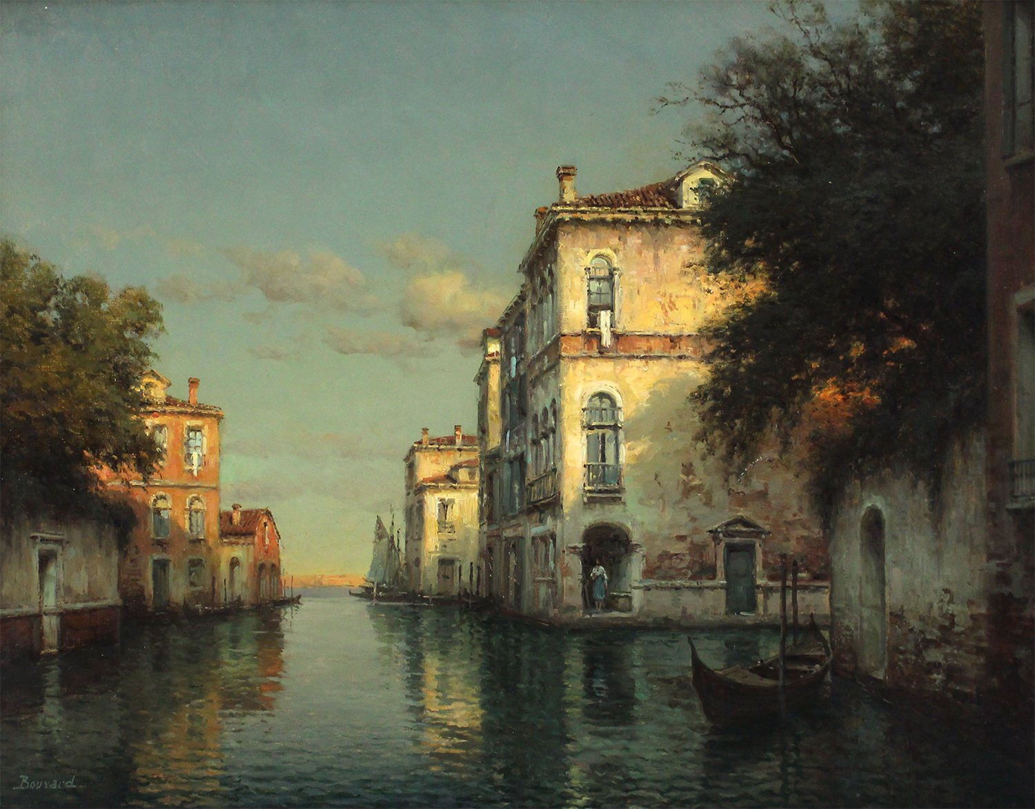 Auguste Bouvard/Marc Aldine (French 1882-1956) 'Backwater Venice'