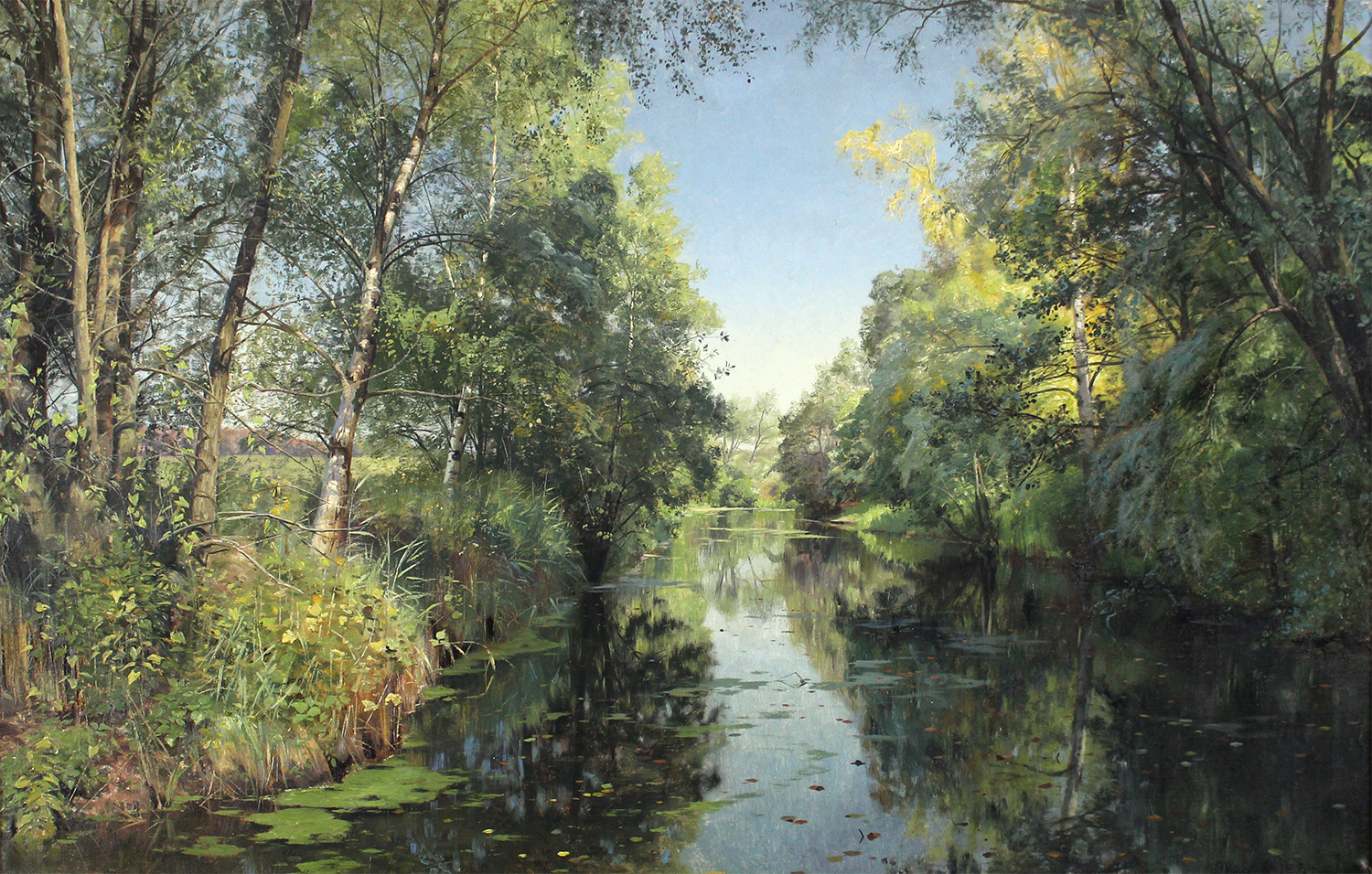 Peder M. Monsted (Danish 1859-1941) 'Still Water, Summer, 1894'