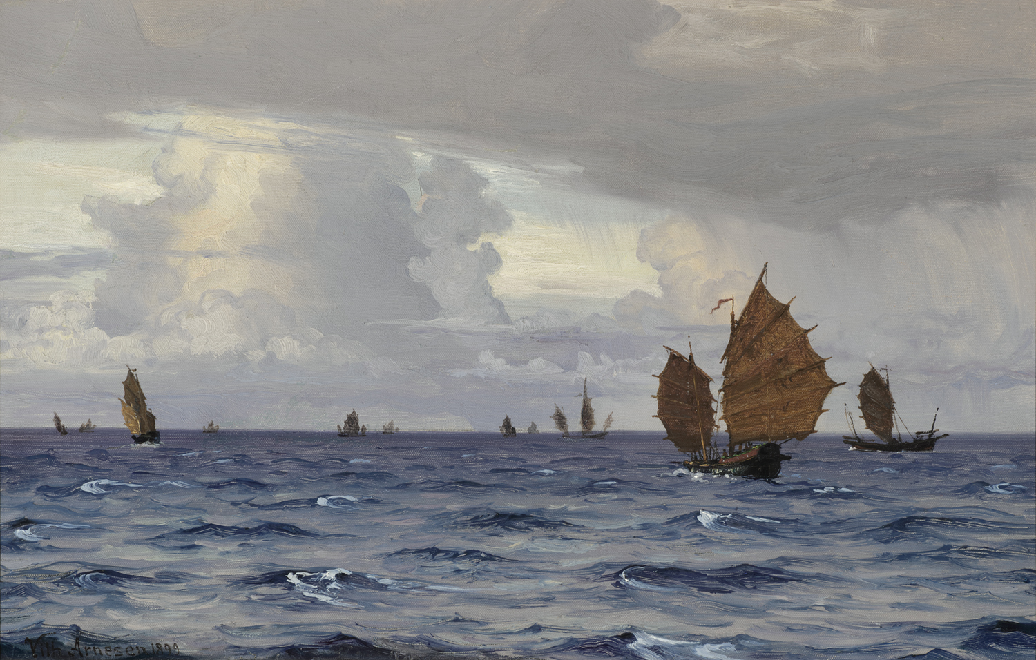 Vilhelm Arnesen (Danish 1865-1948) 'Off to Singapore'