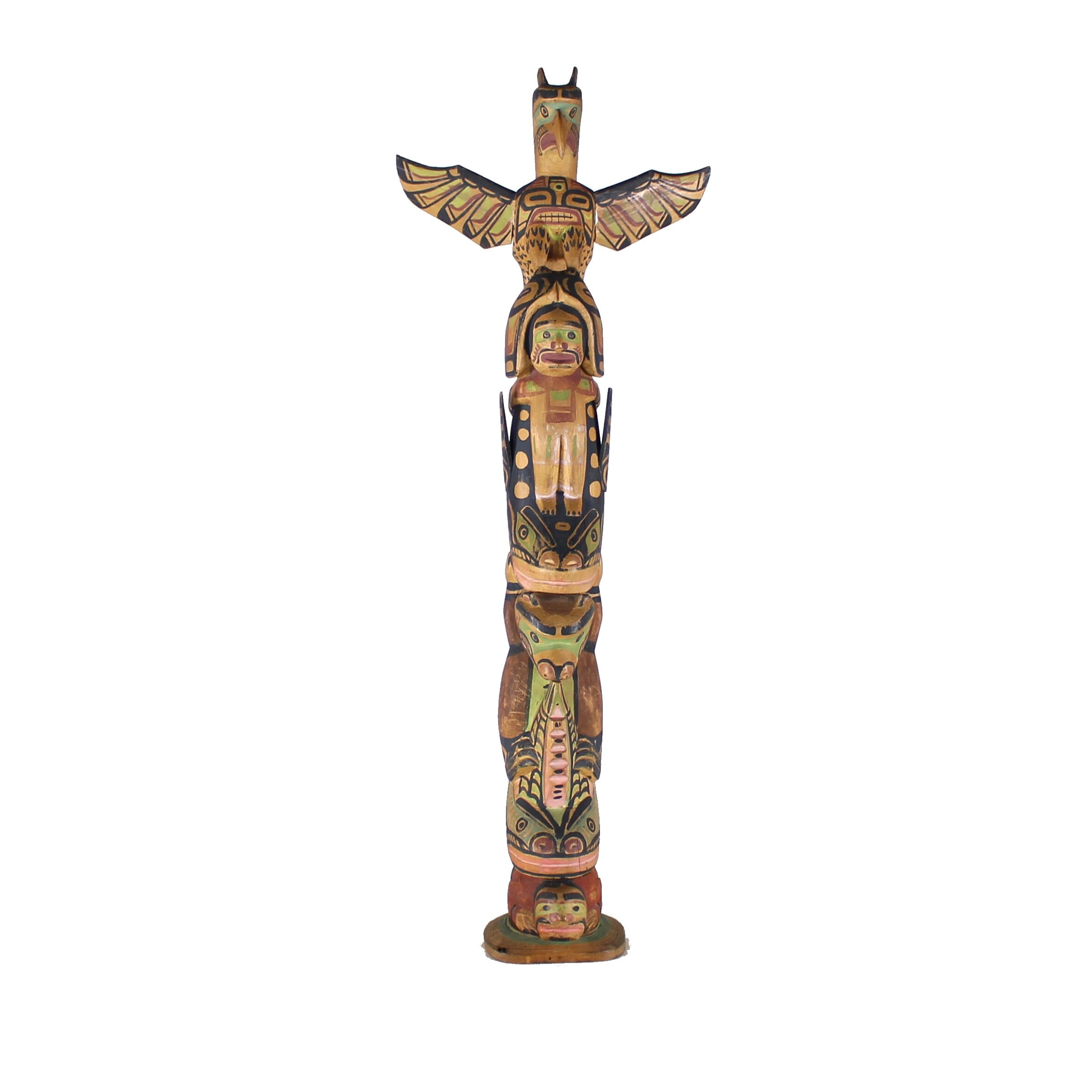 Charlie James (Yakuglas) (Kwakwaka'wakw (Kwakiutl) Carved Totem Pole, Circa 1870-1938