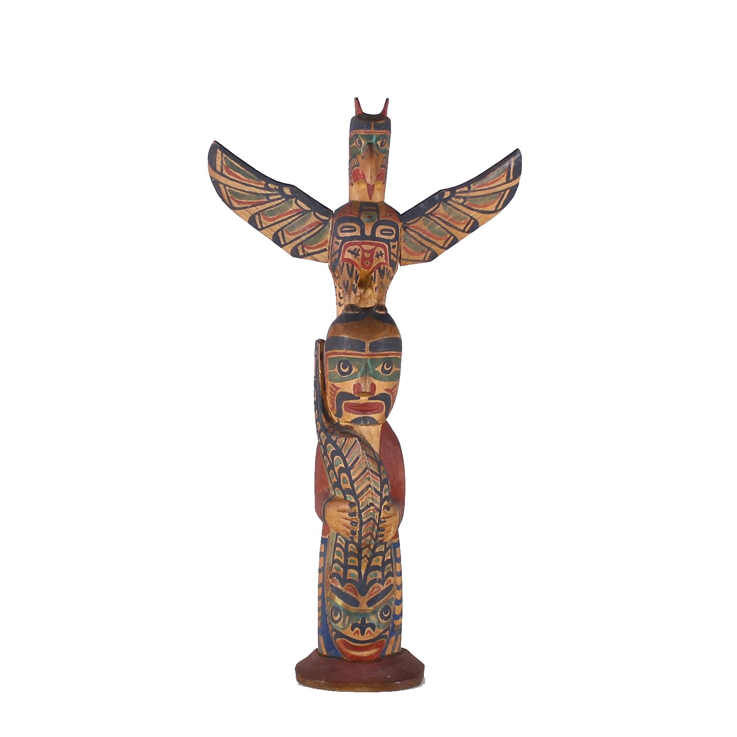 Charlie James (Yakuglas) (Kwakwaka'wakw (Kwakiutl) Wooden Totem Pole, Circa 1870-1938