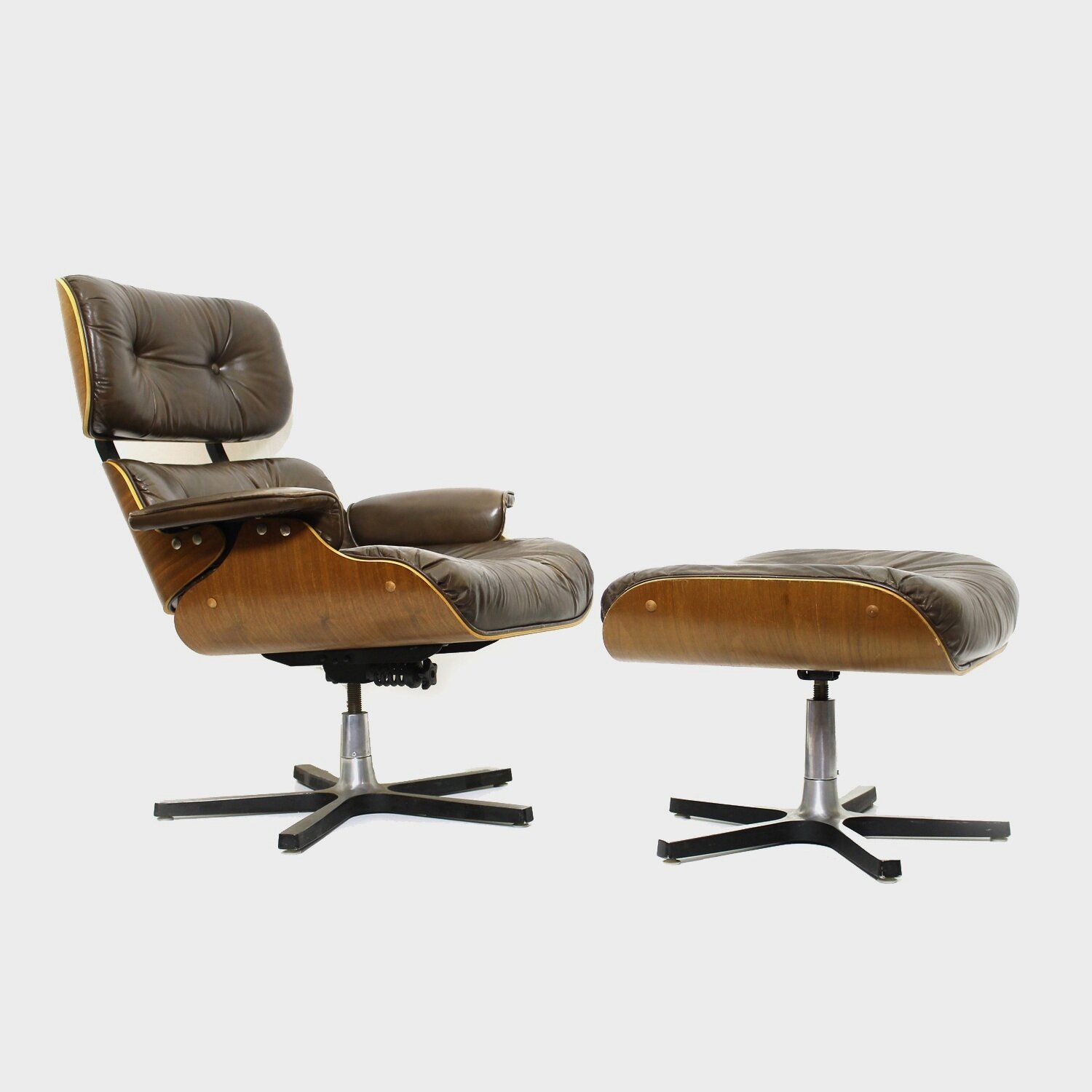 Vintage Canadian Made Eames Style Lounge Chair And Ottoman Sold