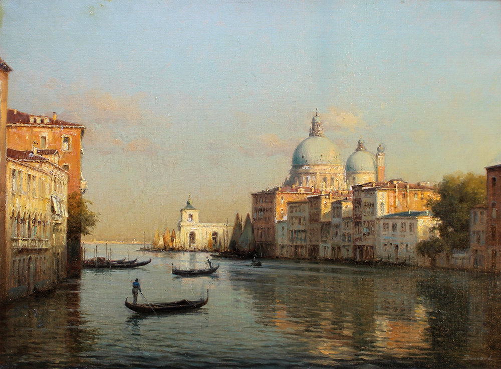 Auguste Bouvard/Marc Aldine (French 1882-1956) 'The Grand Canal, Venice, With Santa Maria Della Salute'